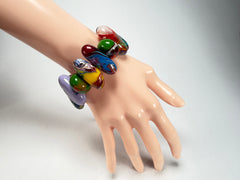 Sobral - Multi-Colour "Newanderthal" Pollock Elasticated Resin Bracelet ( 005263 )