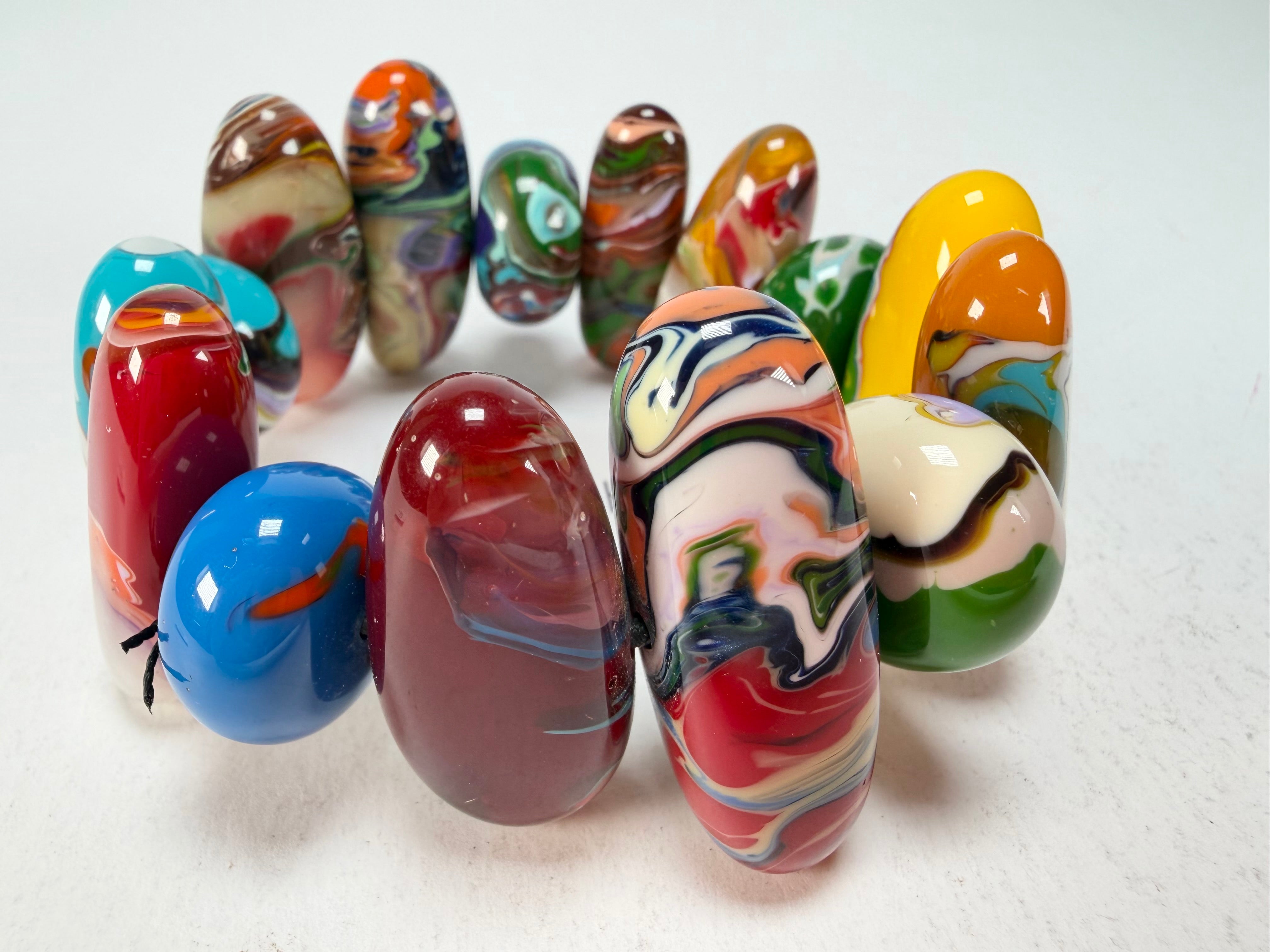 Sobral - Multi-Colour "Newanderthal" Pollock Elasticated Resin Bracelet ( 005263 )