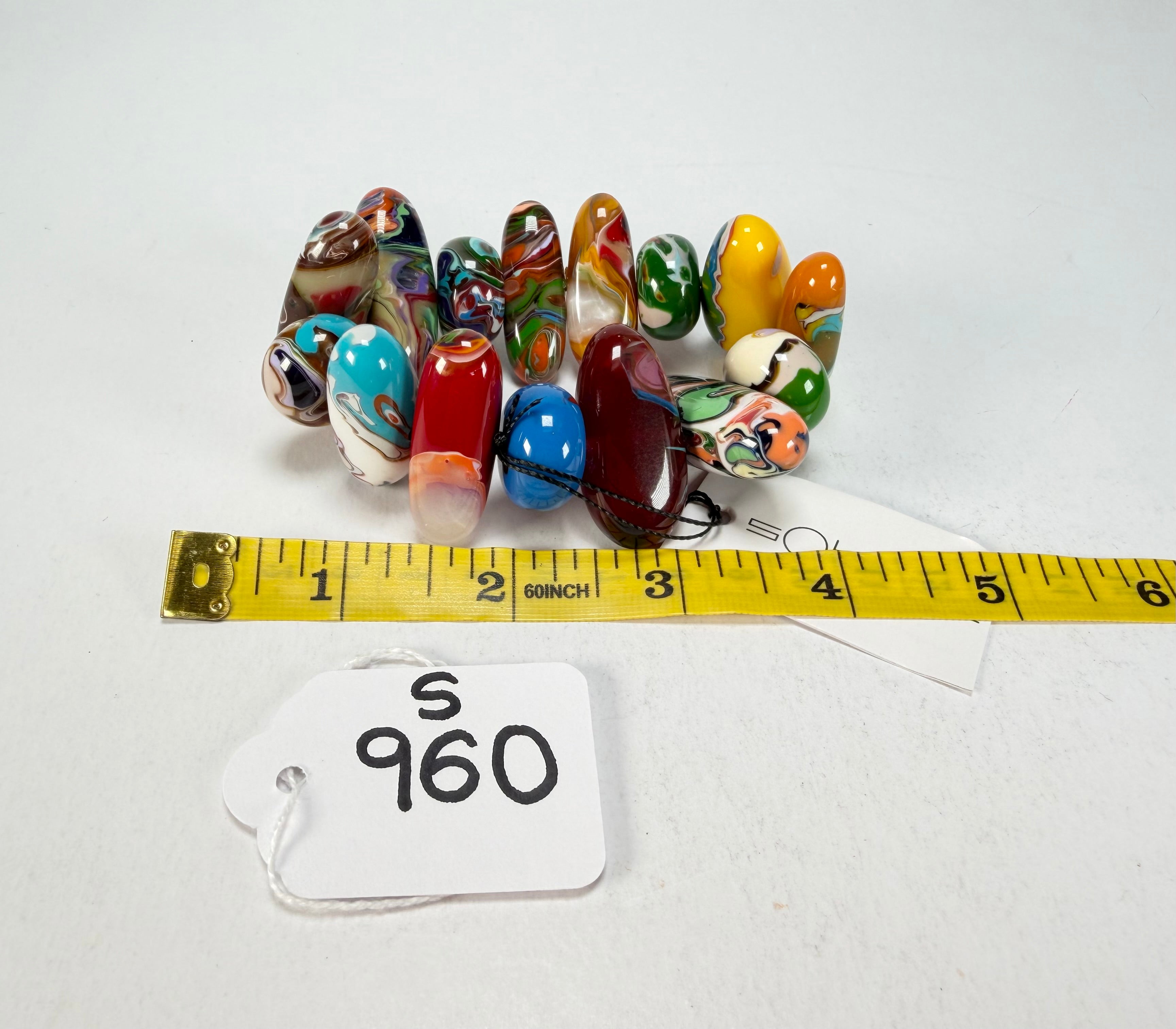 Sobral - Multi-Colour "Newanderthal" Pollock Elasticated Resin Bracelet ( 005263 )