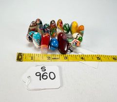 Sobral - Multi-Colour "Newanderthal" Pollock Elasticated Resin Bracelet ( 005263 )