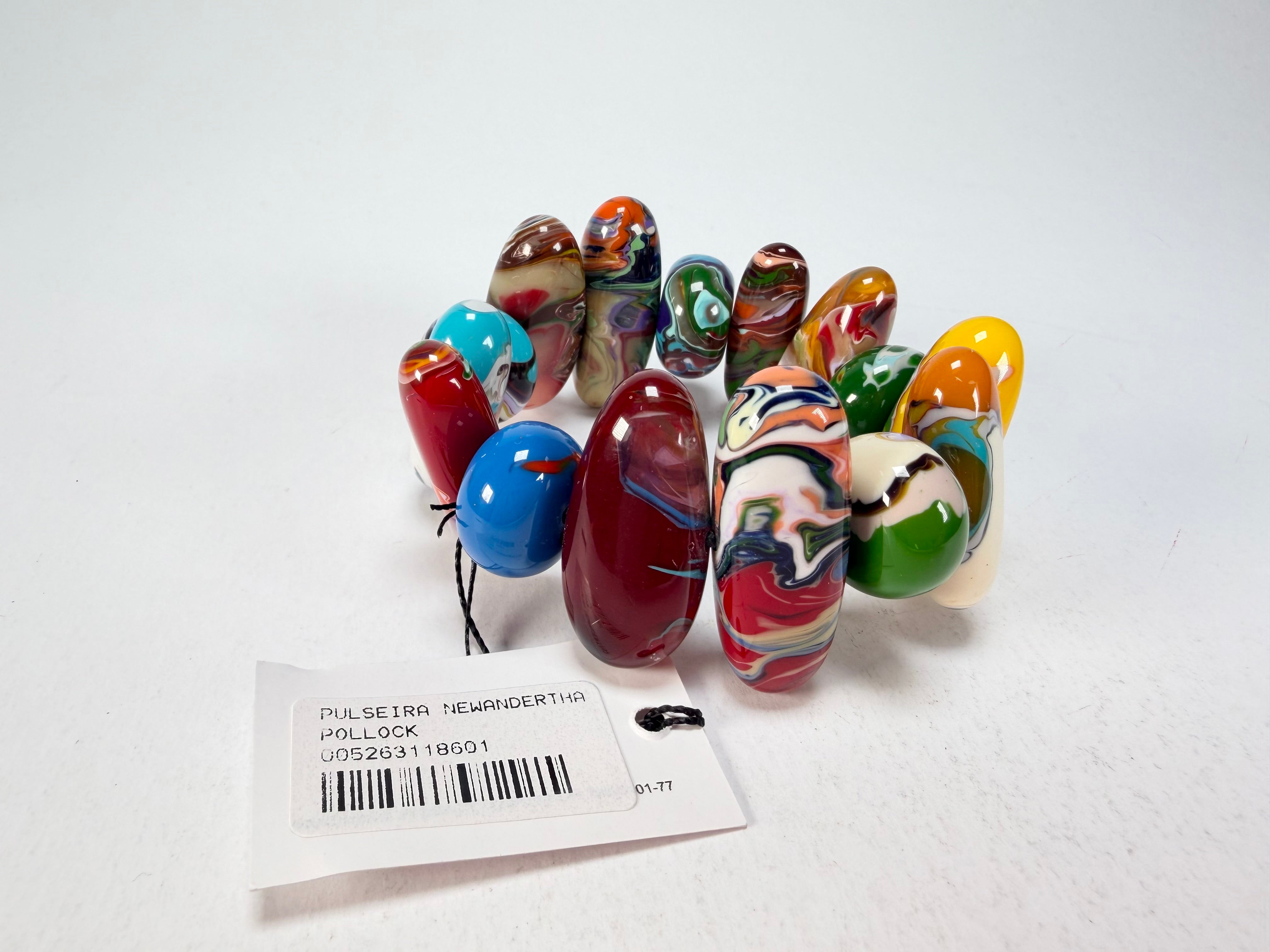 Sobral - Multi-Colour "Newanderthal" Pollock Elasticated Resin Bracelet ( 005263 )