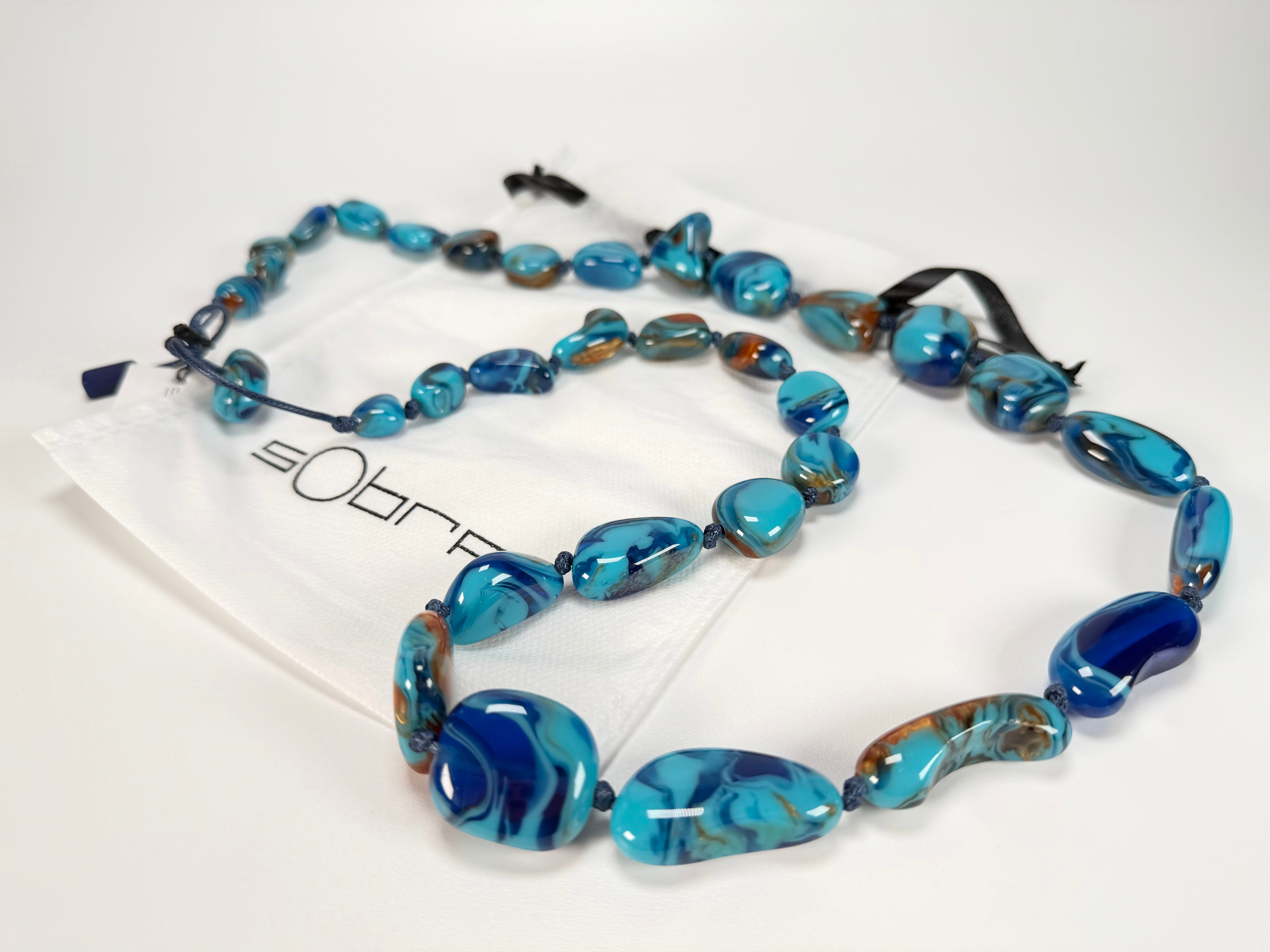 Sobral - Noite Estrelada "Wave" Resin Necklace ( 005327 )