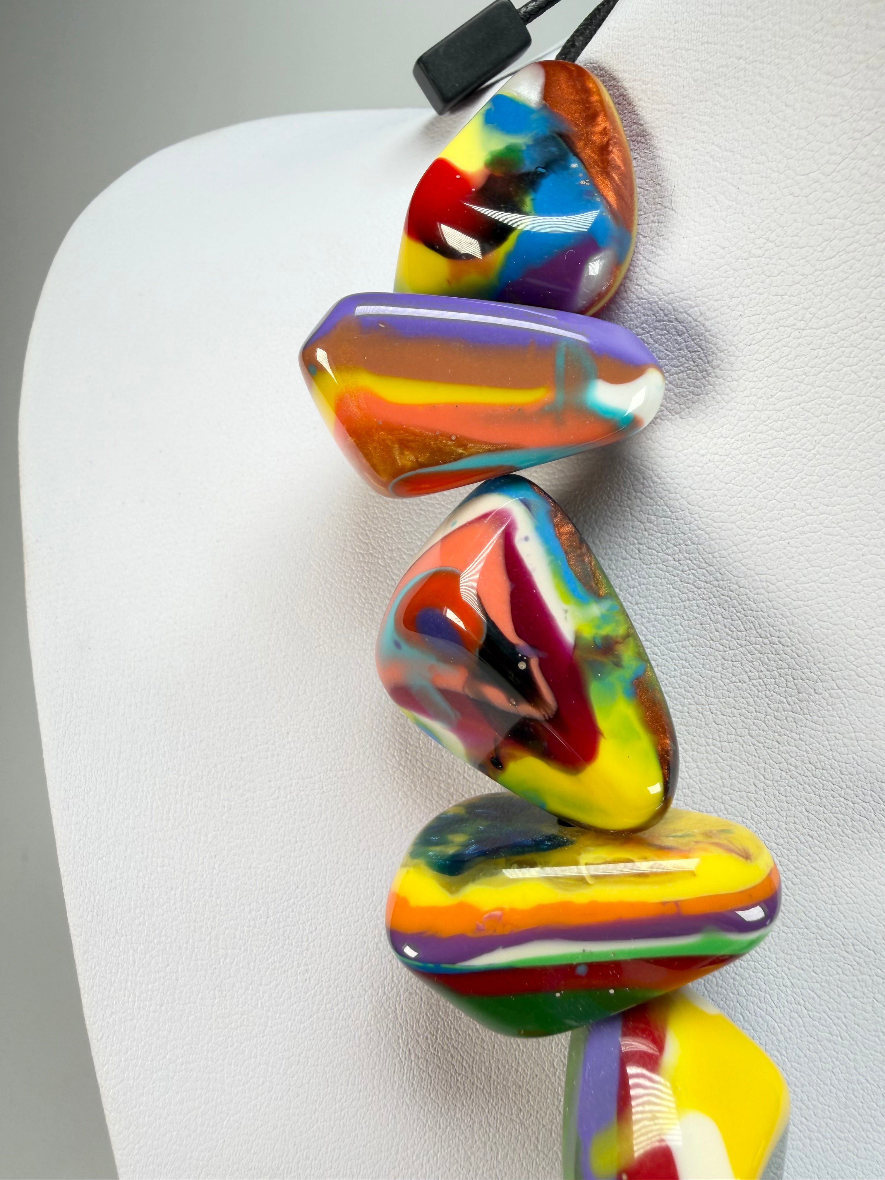 Sobral - Multi-Colour "Anton" Diamante Resin Necklace ( 003614 )