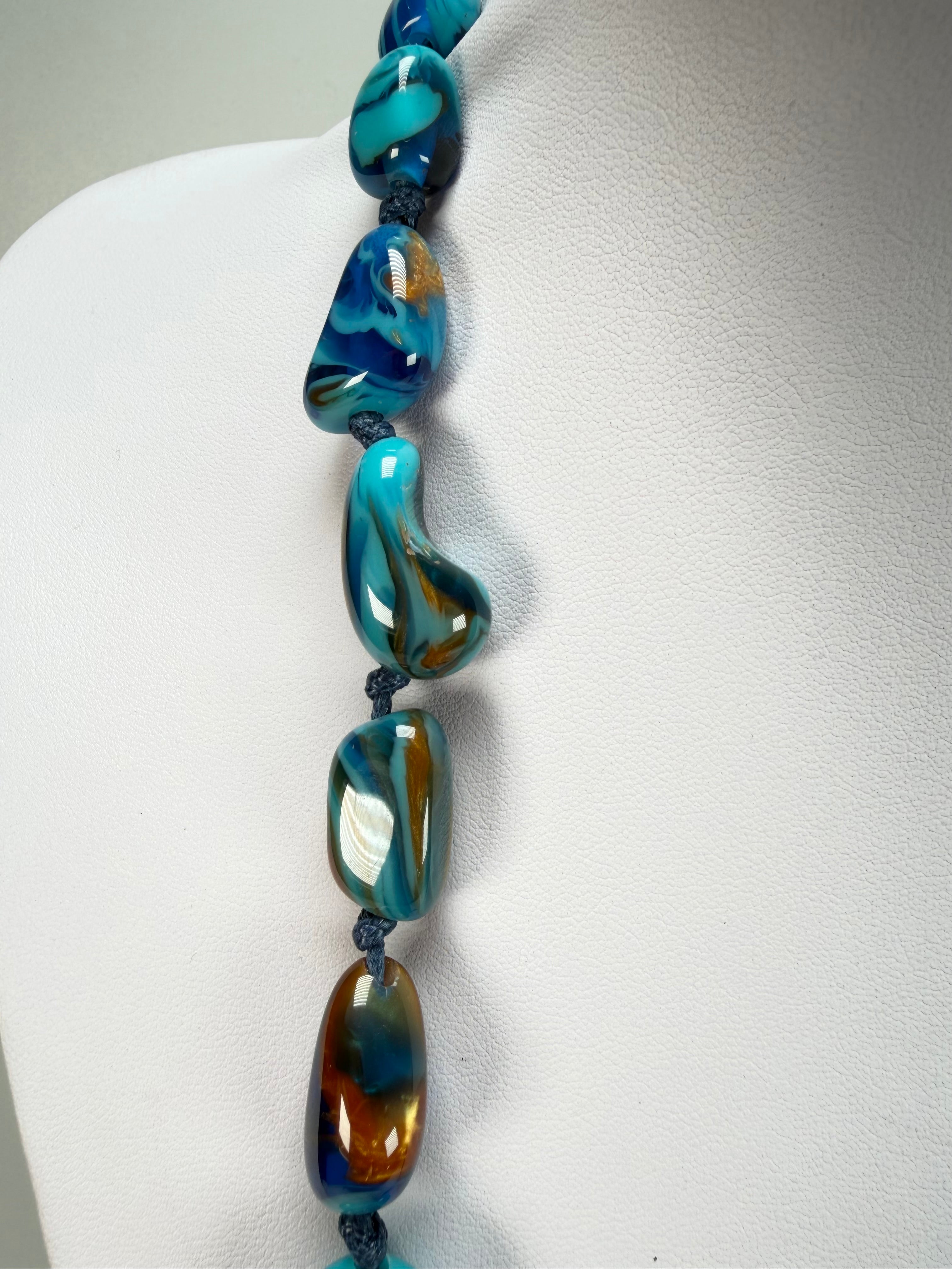 Sobral - Noite Estrelada "Wave" Resin Necklace ( 005327 )