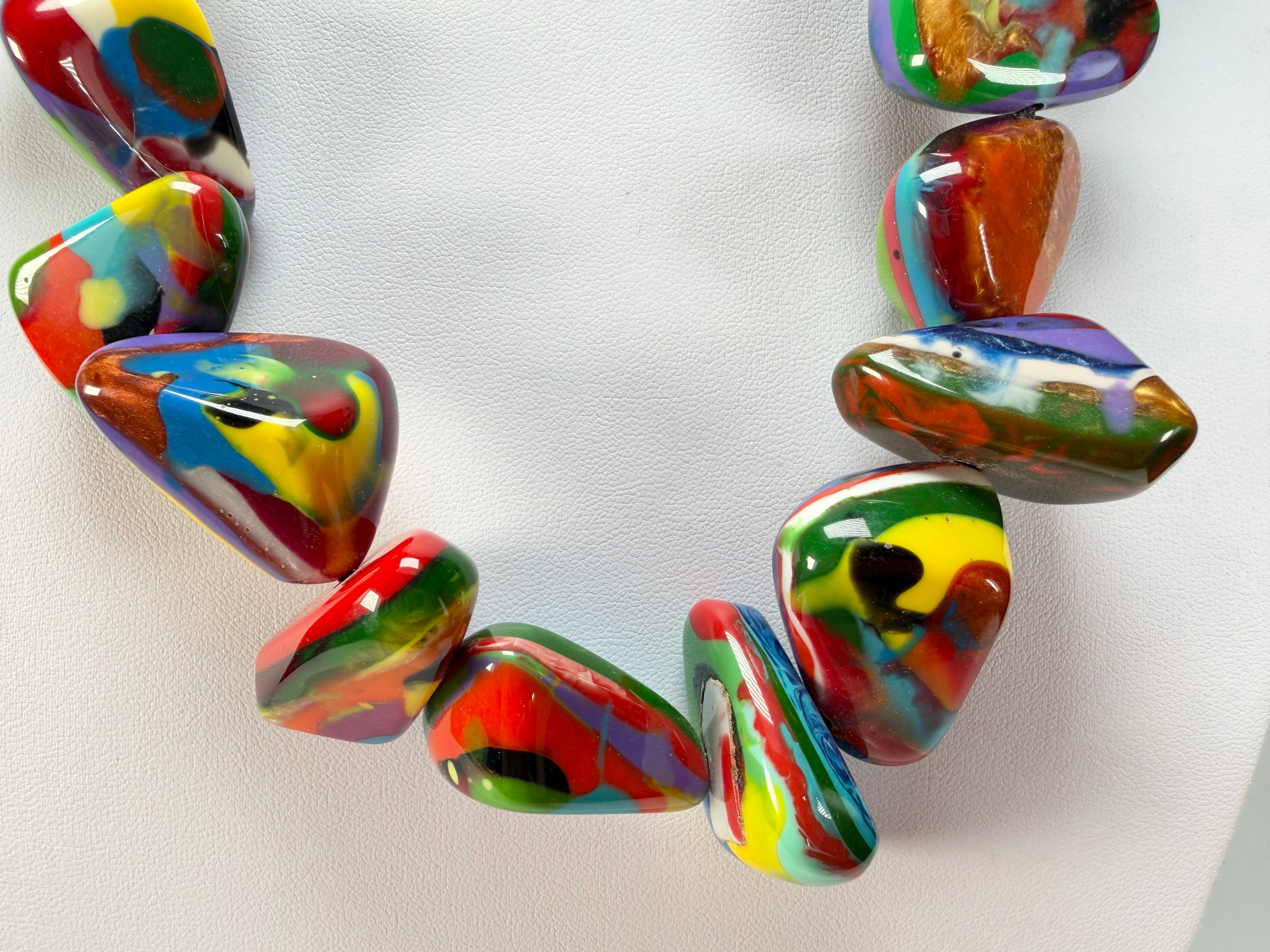 Sobral - Multi-Colour "Anton" Diamante Resin Necklace ( 003614 )