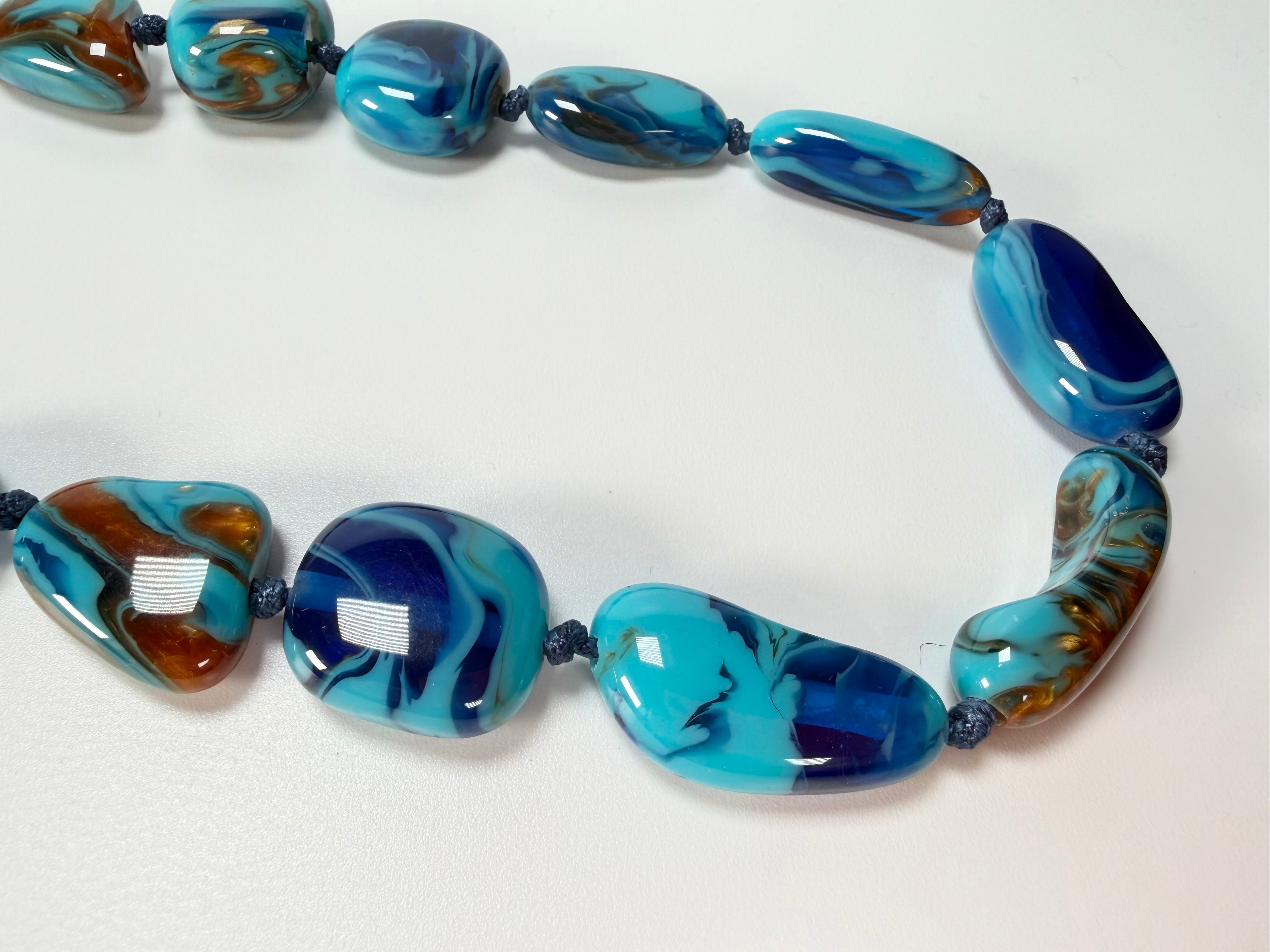 Sobral - Noite Estrelada "Wave" Resin Necklace ( 005327 )