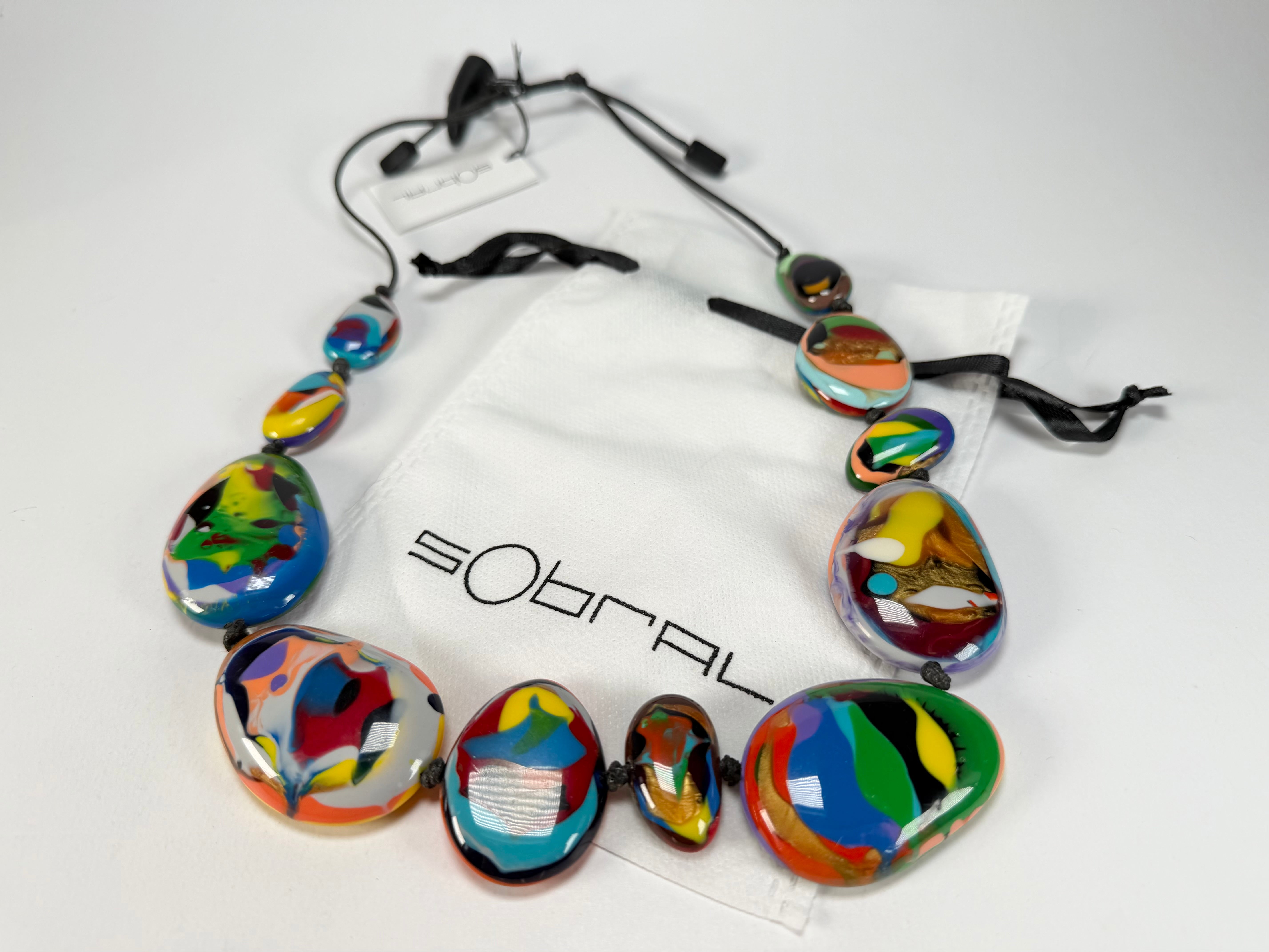 Sobral - Multi-Colour "Lisi Efeitos" K.Polido Resin Necklace ( 004578 )