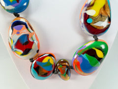 Sobral - Multi-Colour "Lisi Efeitos" K.Polido Resin Necklace ( 004578 )