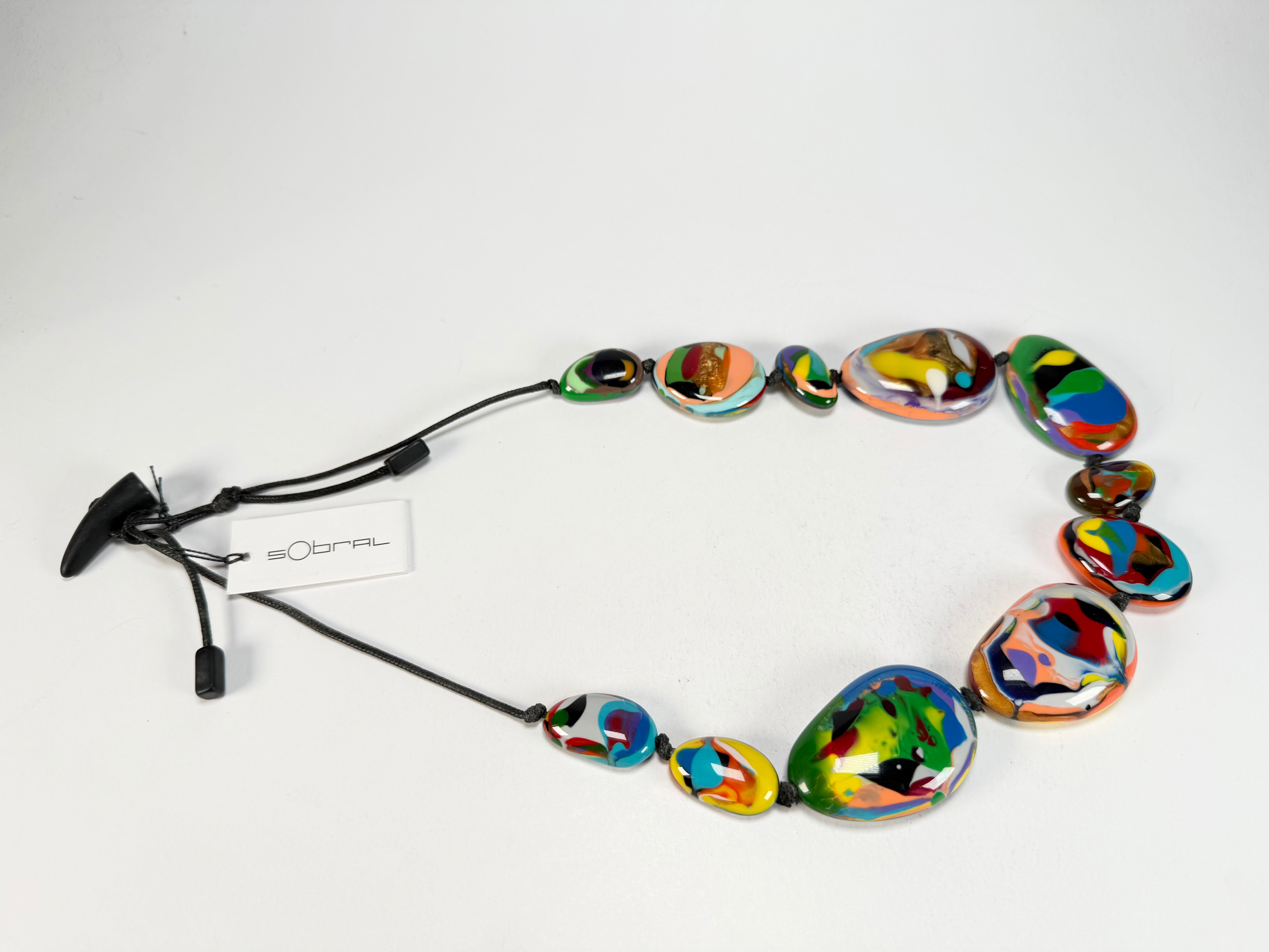 Sobral - Multi-Colour "Lisi Efeitos" K.Polido Resin Necklace ( 004578 )