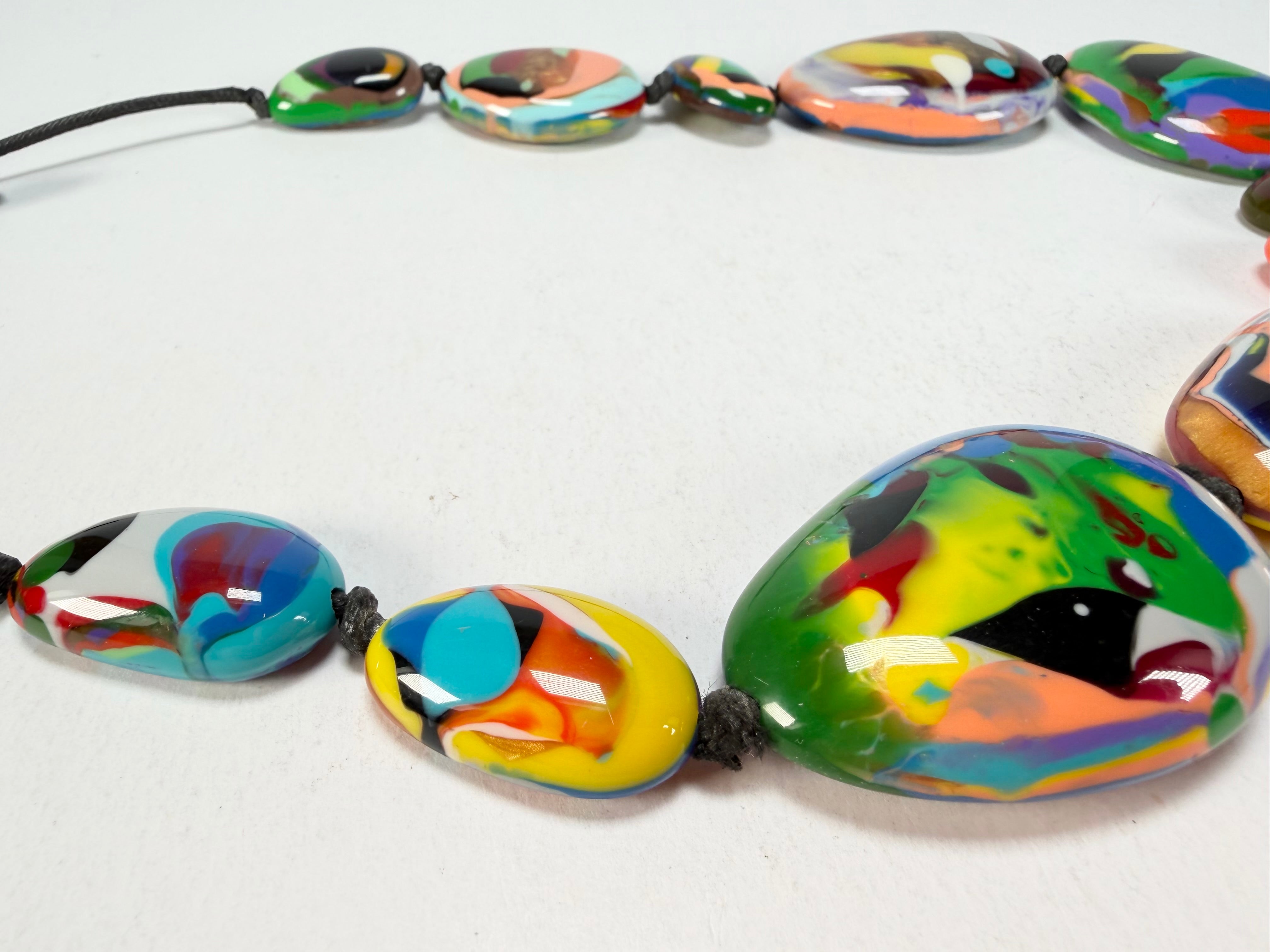 Sobral - Multi-Colour "Lisi Efeitos" K.Polido Resin Necklace ( 004578 )