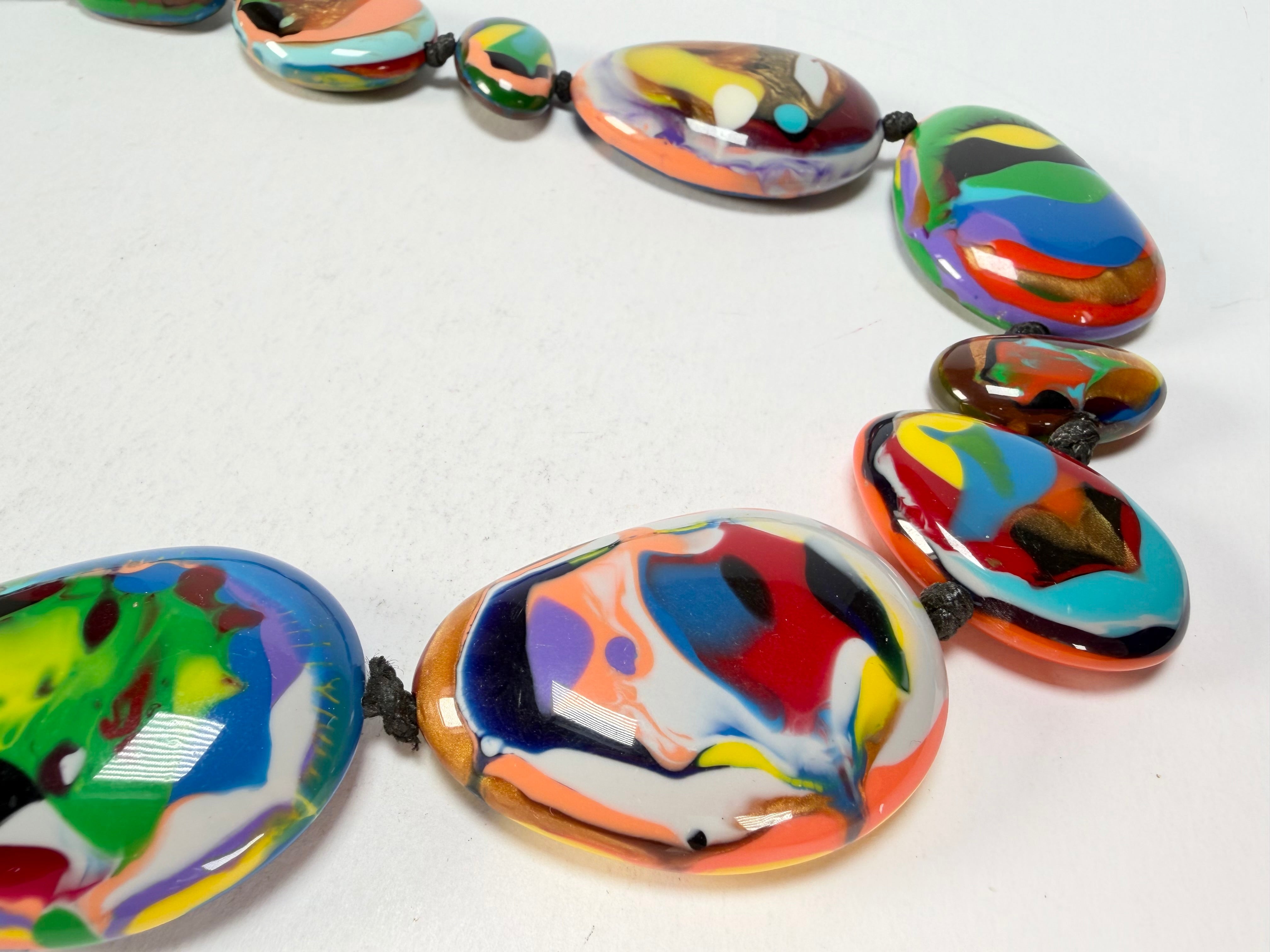 Sobral - Multi-Colour "Lisi Efeitos" K.Polido Resin Necklace ( 004578 )
