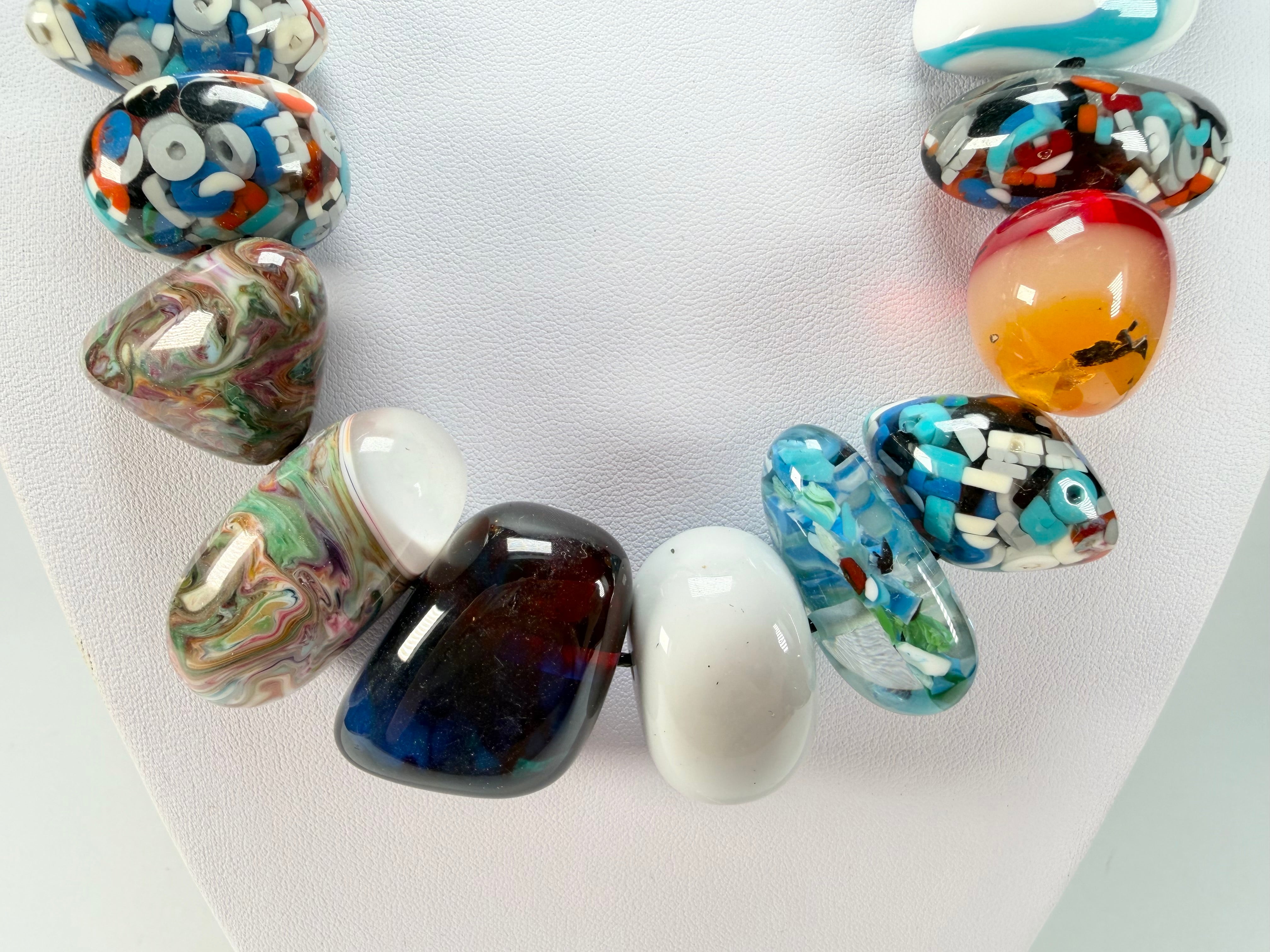 Sobral - Multi-Colour "Pebbles" Studio Creation Resin Necklace ( 000000 )
