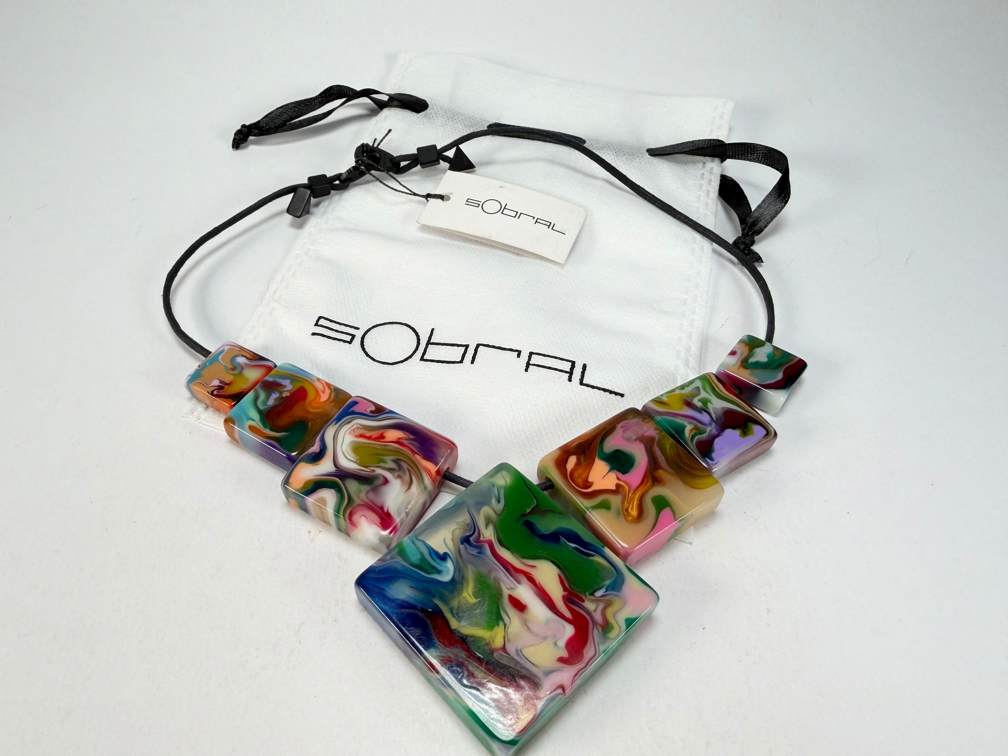 Sobral - Multi-Colour "Jackson" Pollock Resin Necklace ( 004295 )