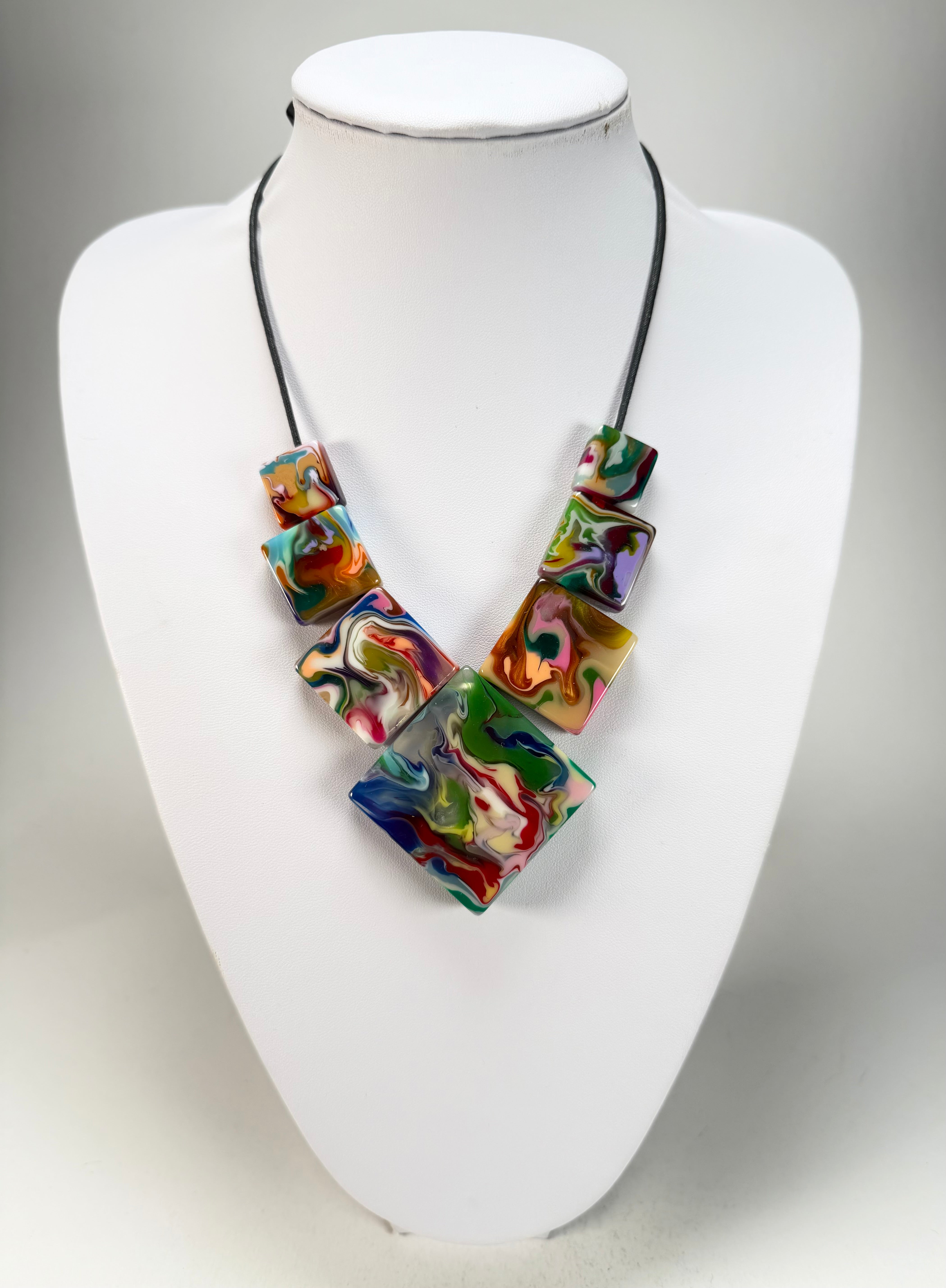 Sobral - Multi-Colour "Jackson" Pollock Resin Necklace ( 004295 )
