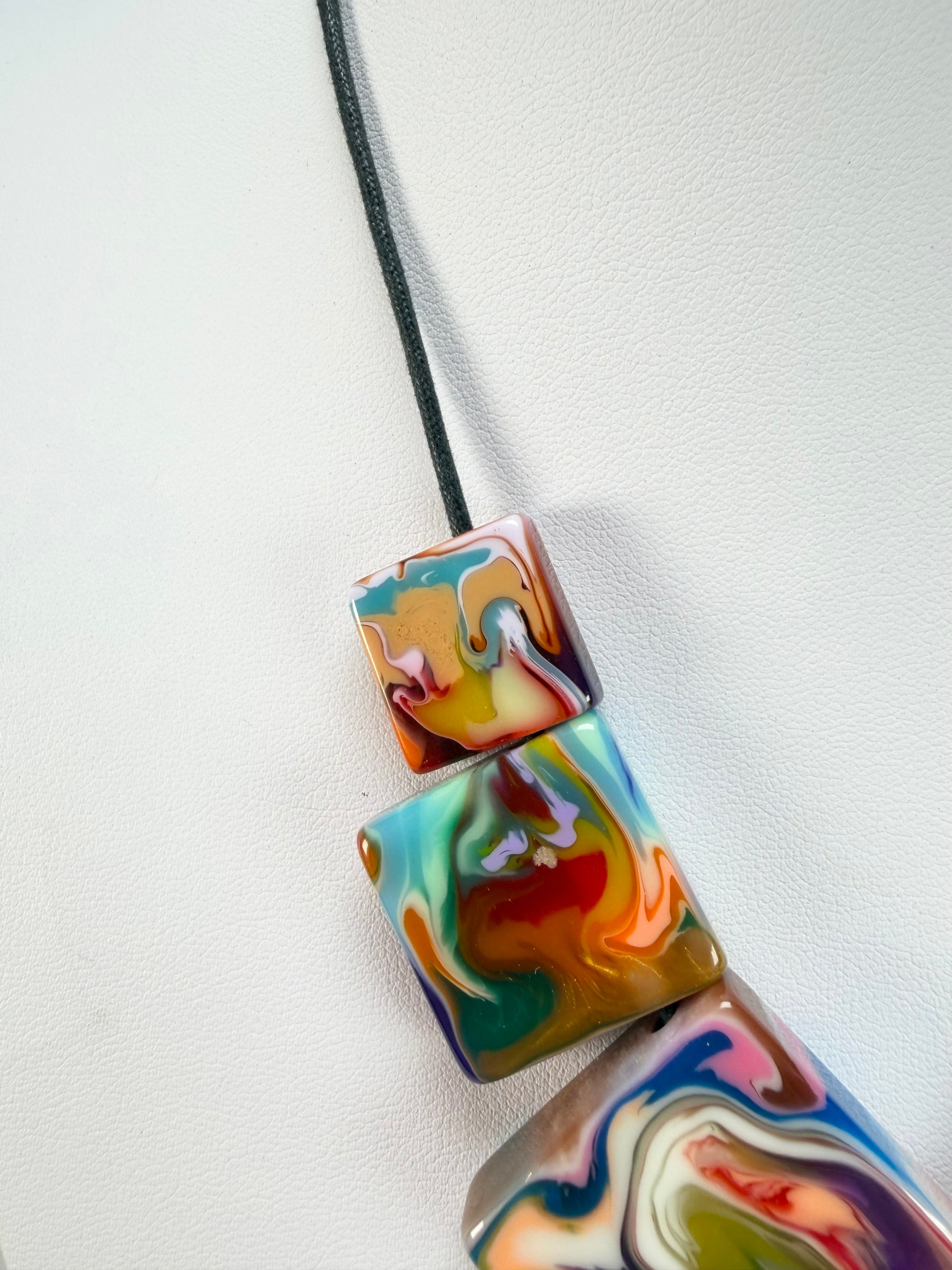 Sobral - Multi-Colour "Jackson" Pollock Resin Necklace ( 004295 )