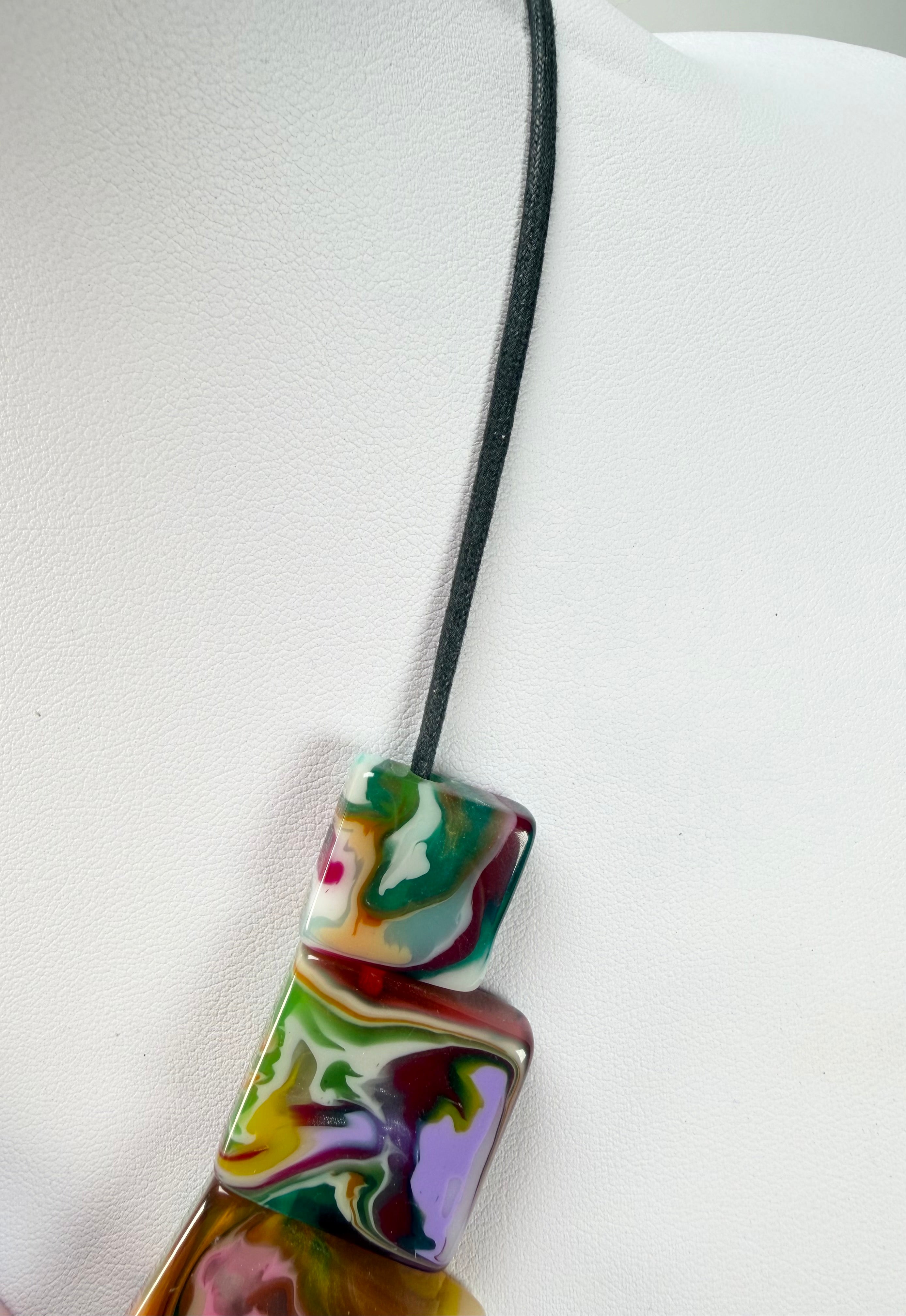 Sobral - Multi-Colour "Jackson" Pollock Resin Necklace ( 004295 )