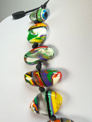 Sobral - Multi-Colour "Newanderthal" Pollock Resin Necklace ( 005257 )
