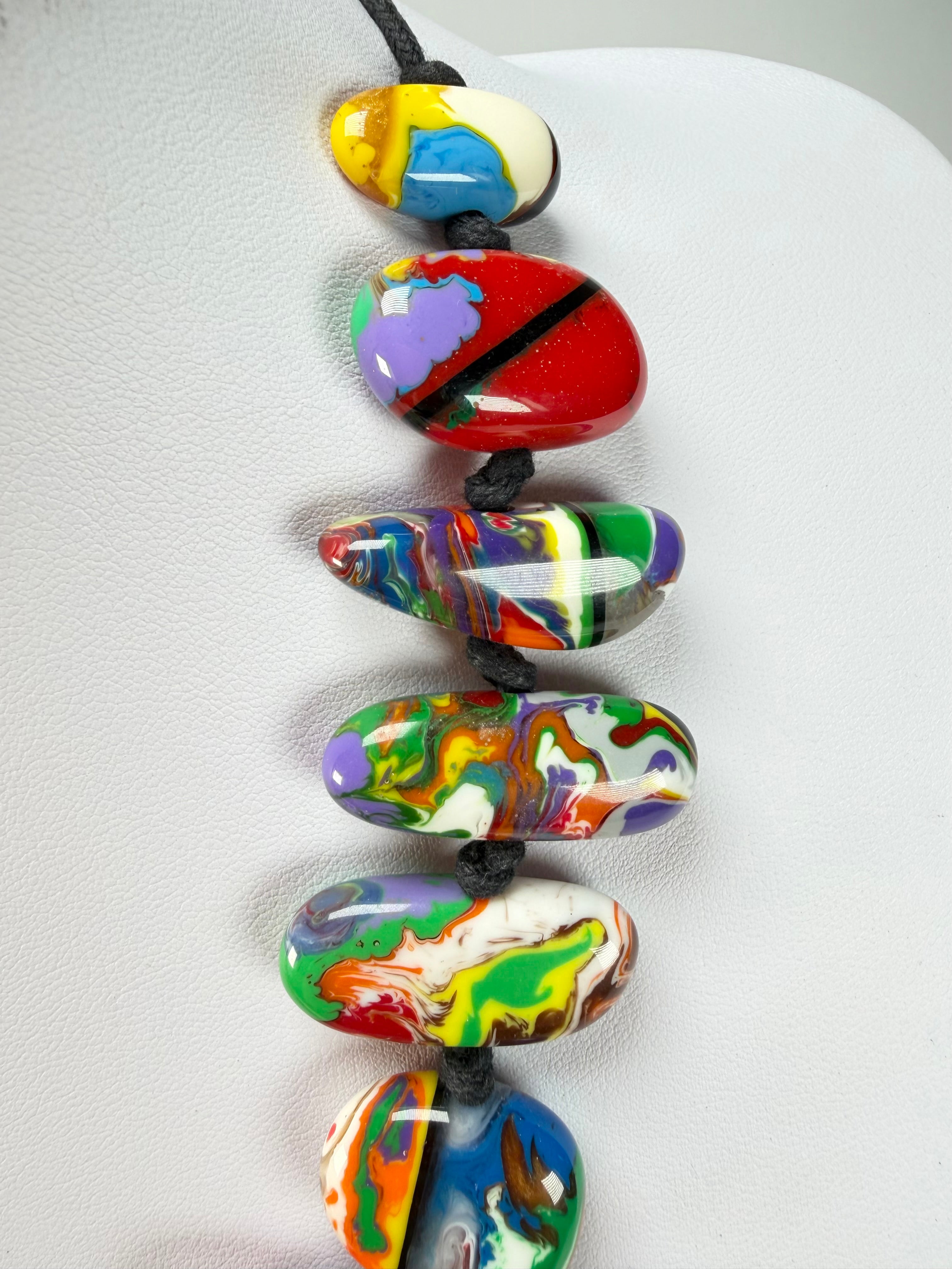 Sobral - Multi-Colour "Newanderthal" Pollock Resin Necklace ( 005257 )