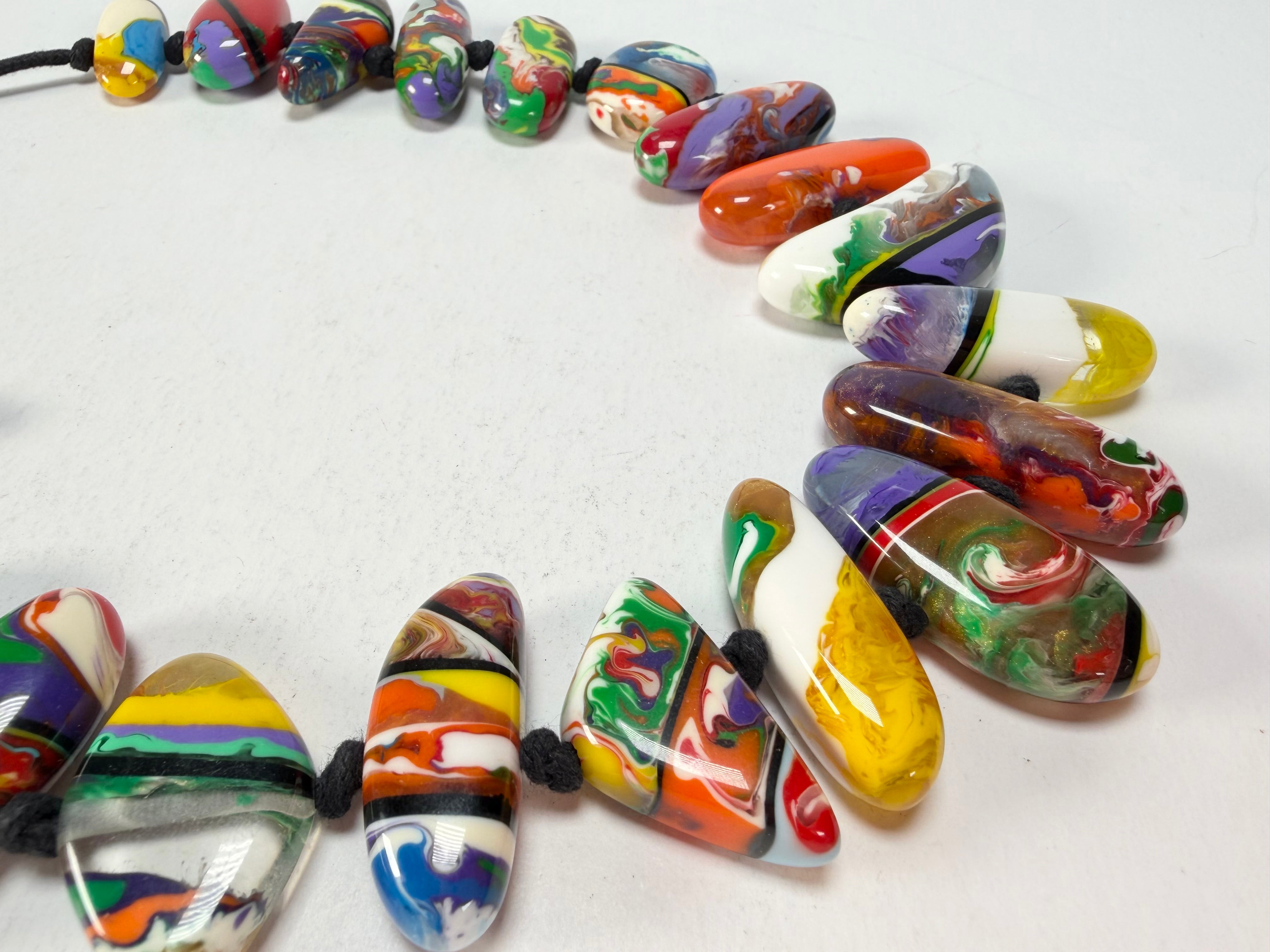 Sobral - Multi-Colour "Newanderthal" Pollock Resin Necklace ( 005257 )