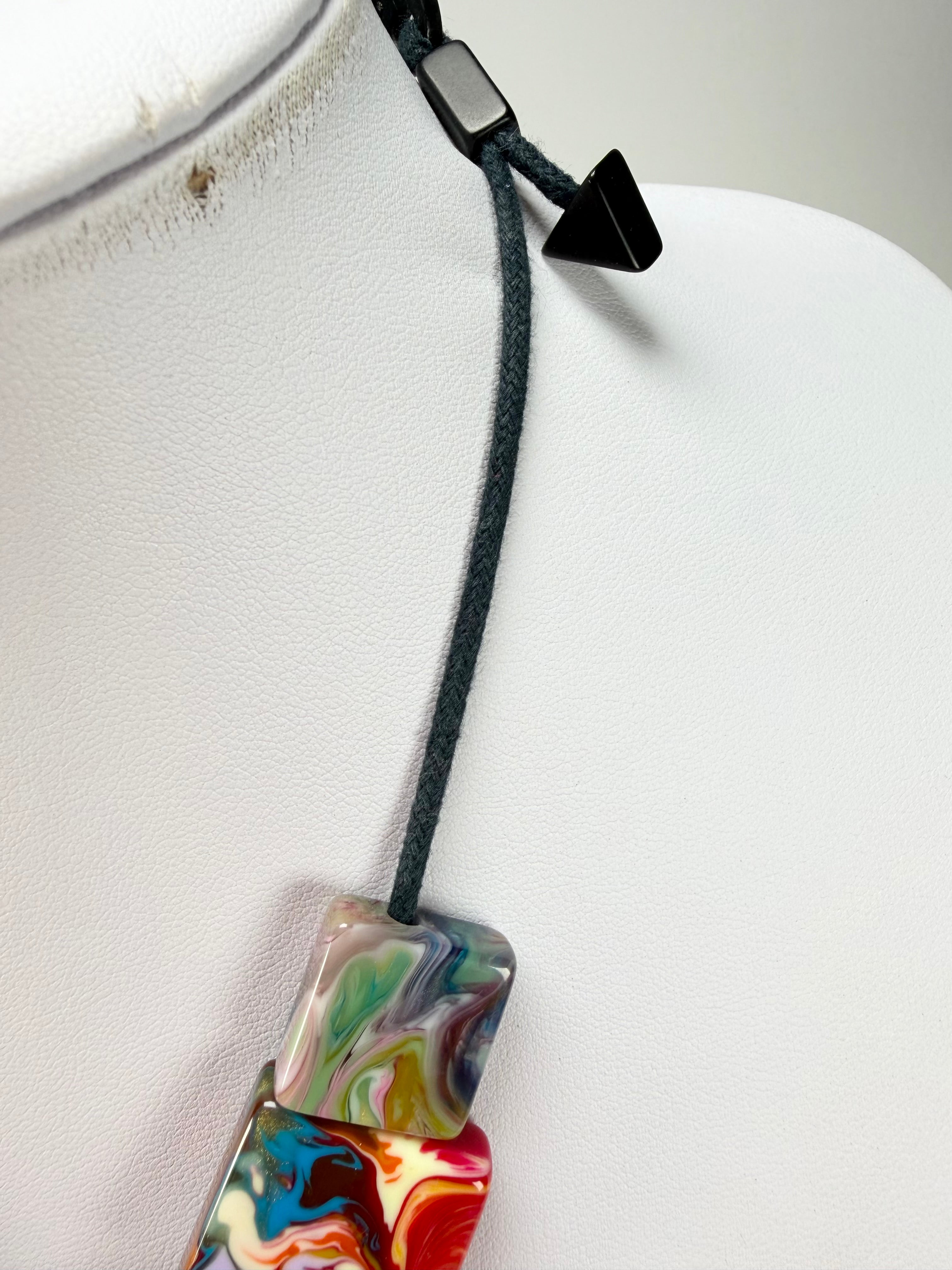 Sobral - Multi-Colour "Jackson" Pollock Resin Necklace ( 004295 )