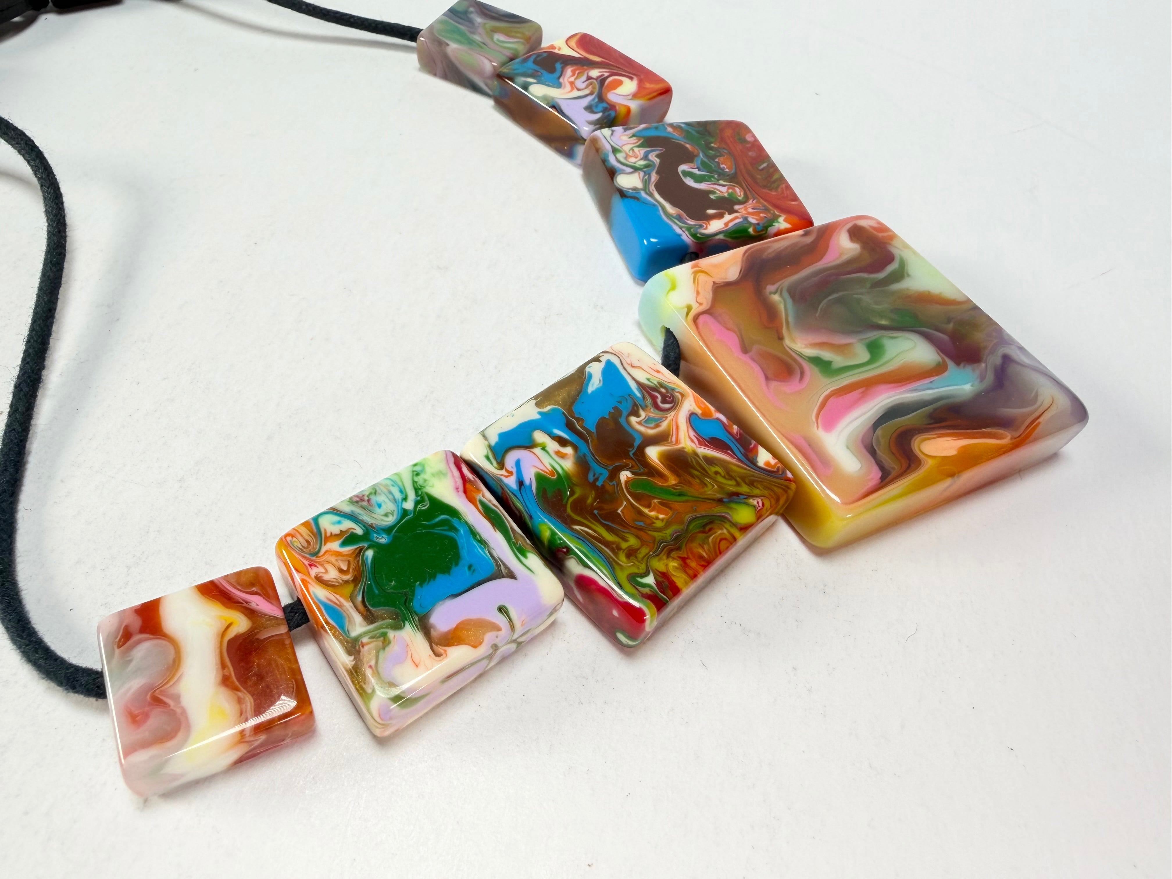 Sobral - Multi-Colour "Jackson" Pollock Resin Necklace ( 004295 )