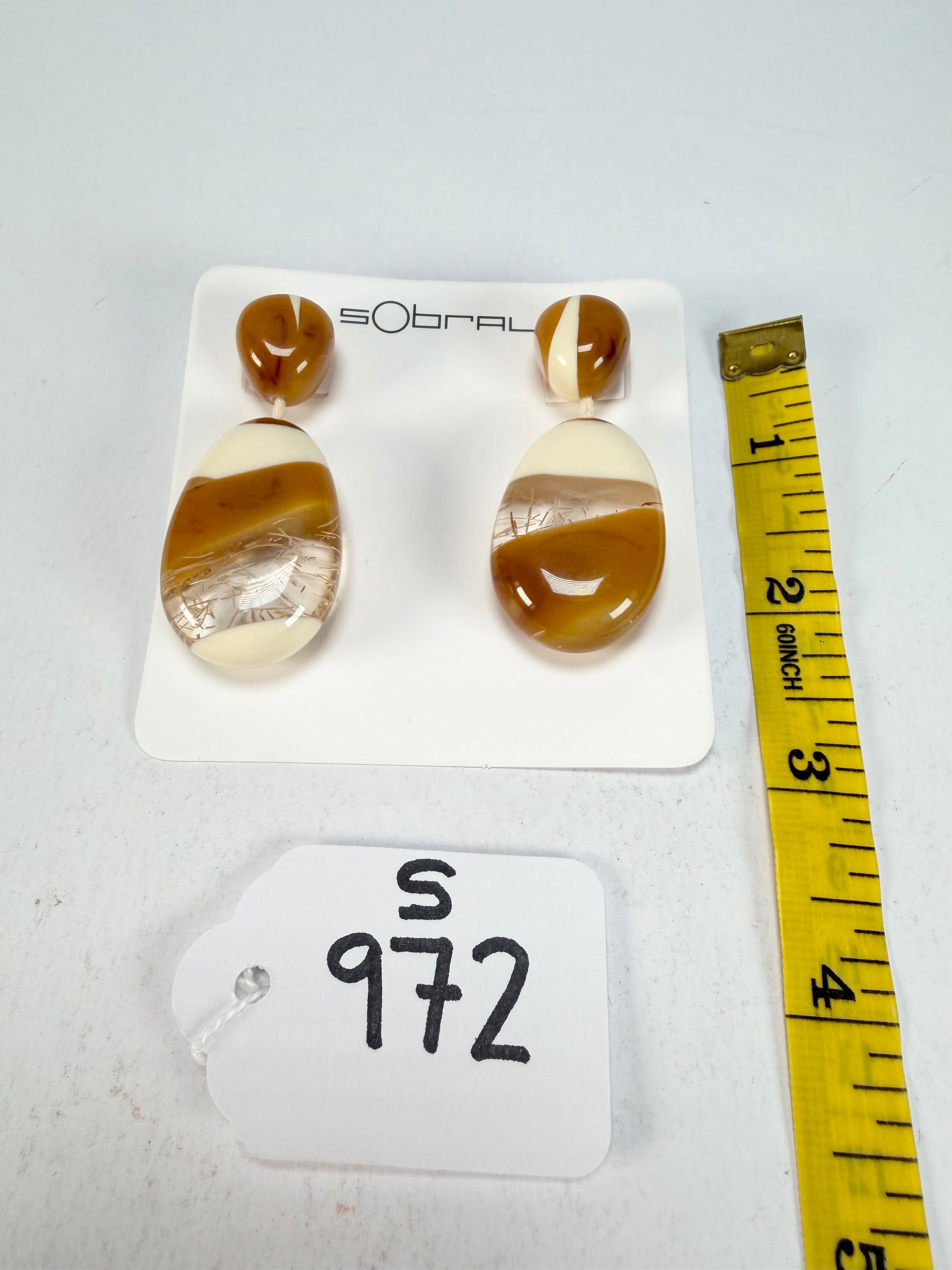 Sobral - Memphis "Petrolina" Resin Earrings ( 005498 )