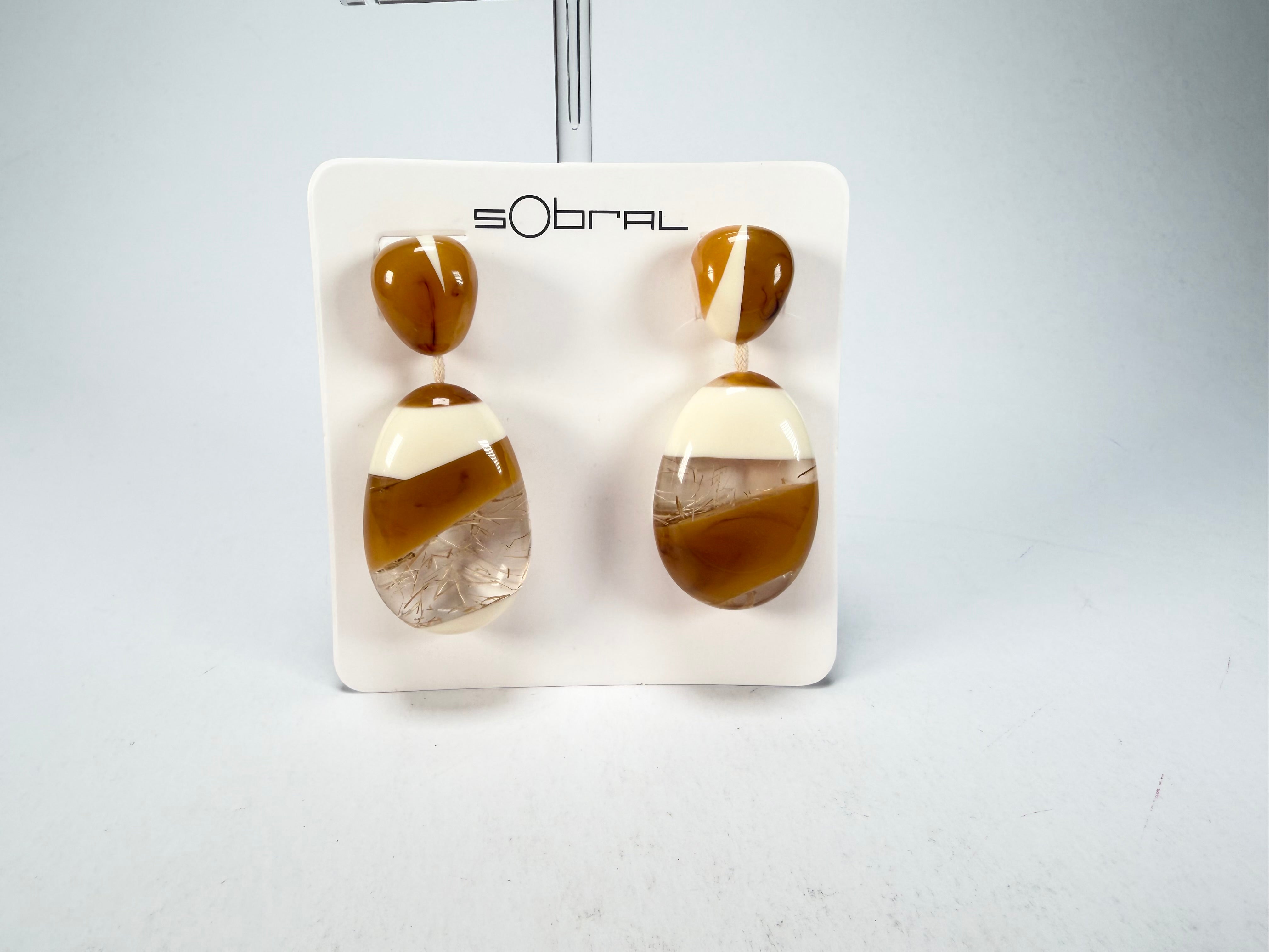 Sobral - Memphis "Petrolina" Resin Earrings ( 005498 )