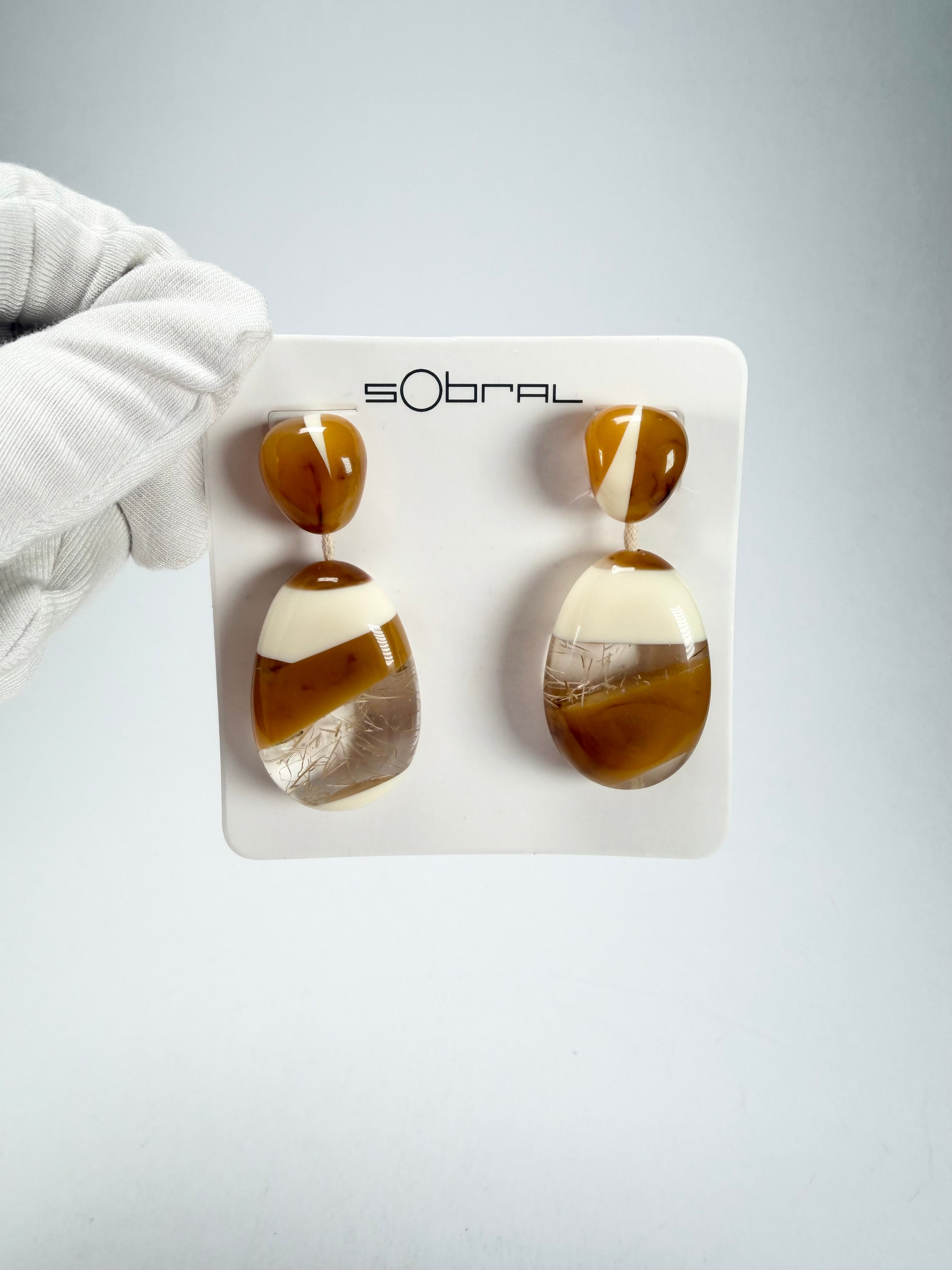 Sobral - Memphis "Petrolina" Resin Earrings ( 005498 )