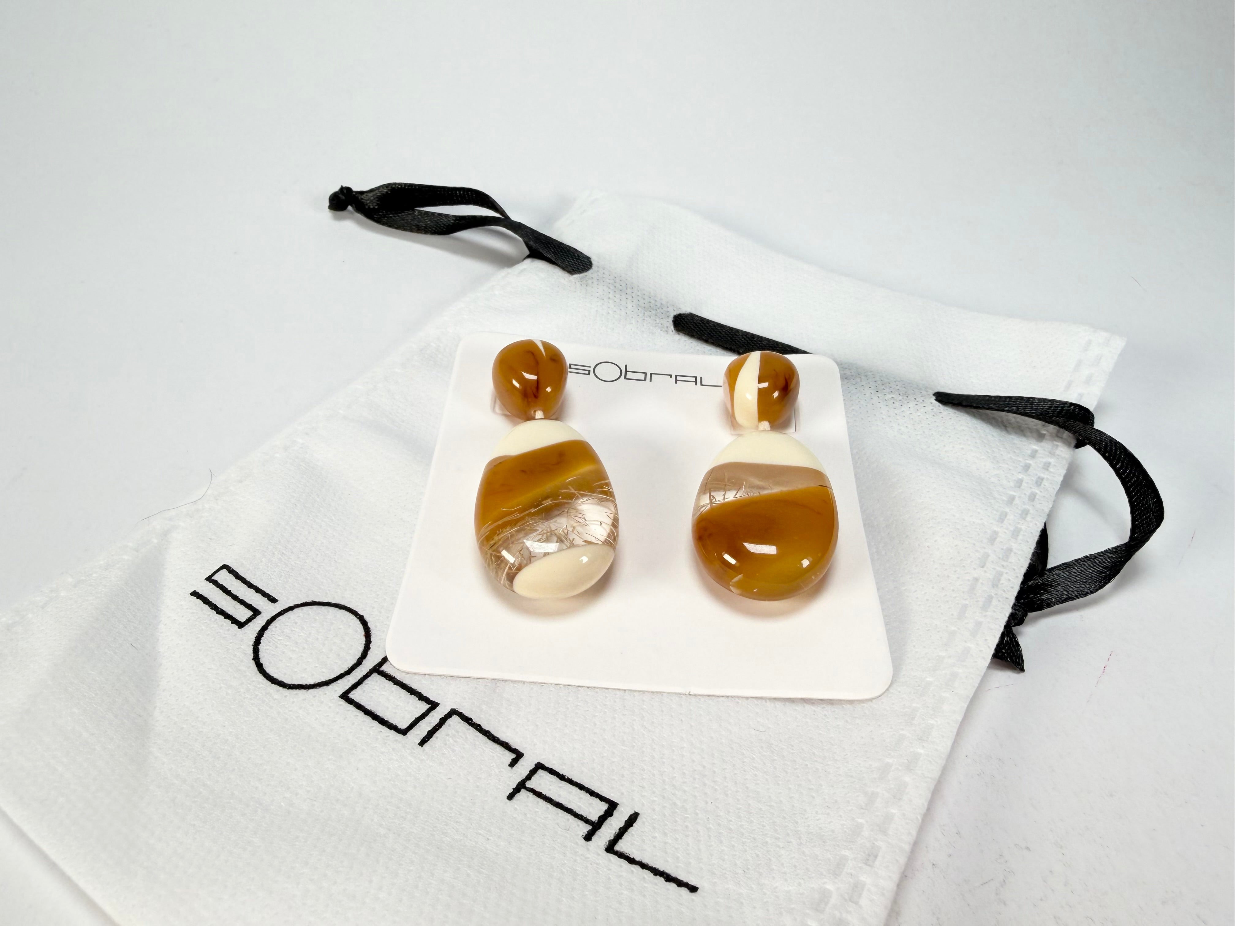 Sobral - Memphis "Petrolina" Resin Earrings ( 005498 )
