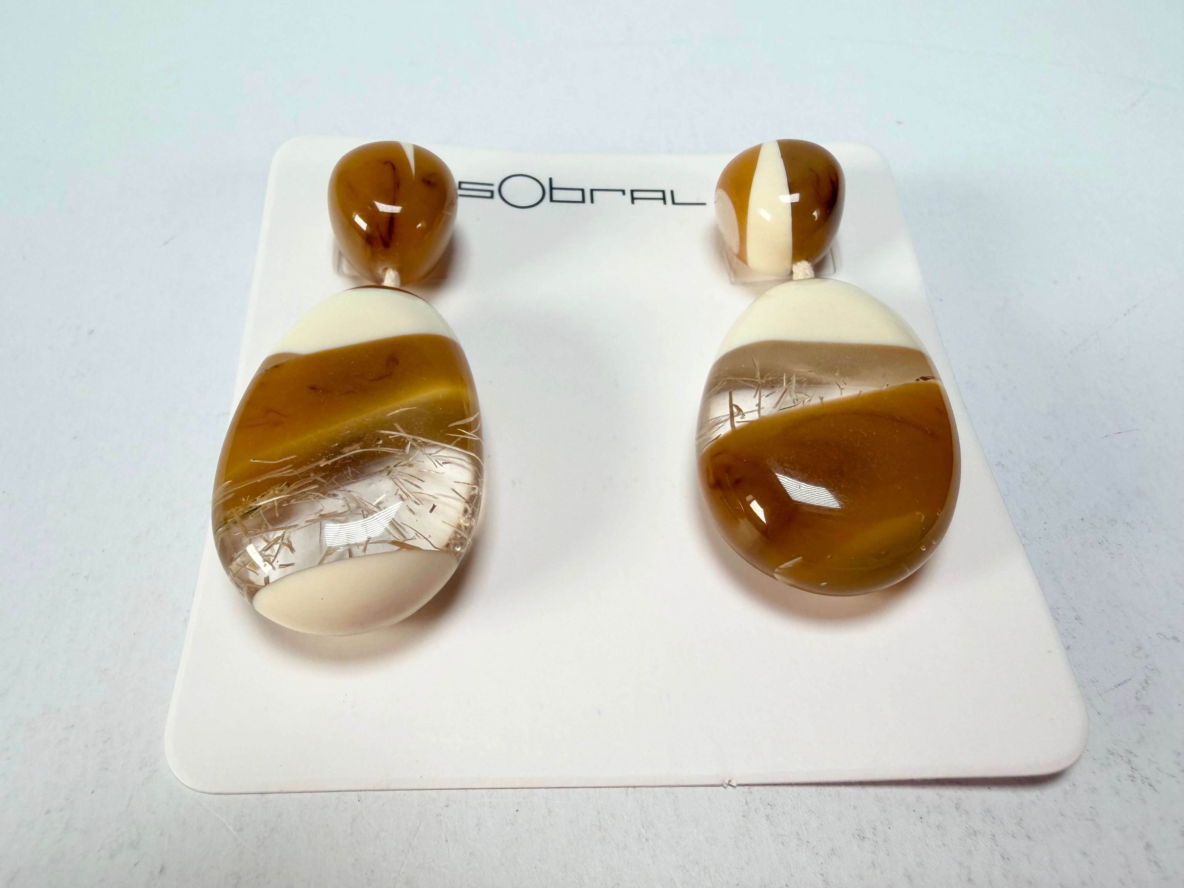 Sobral - Memphis "Petrolina" Resin Earrings ( 005498 )