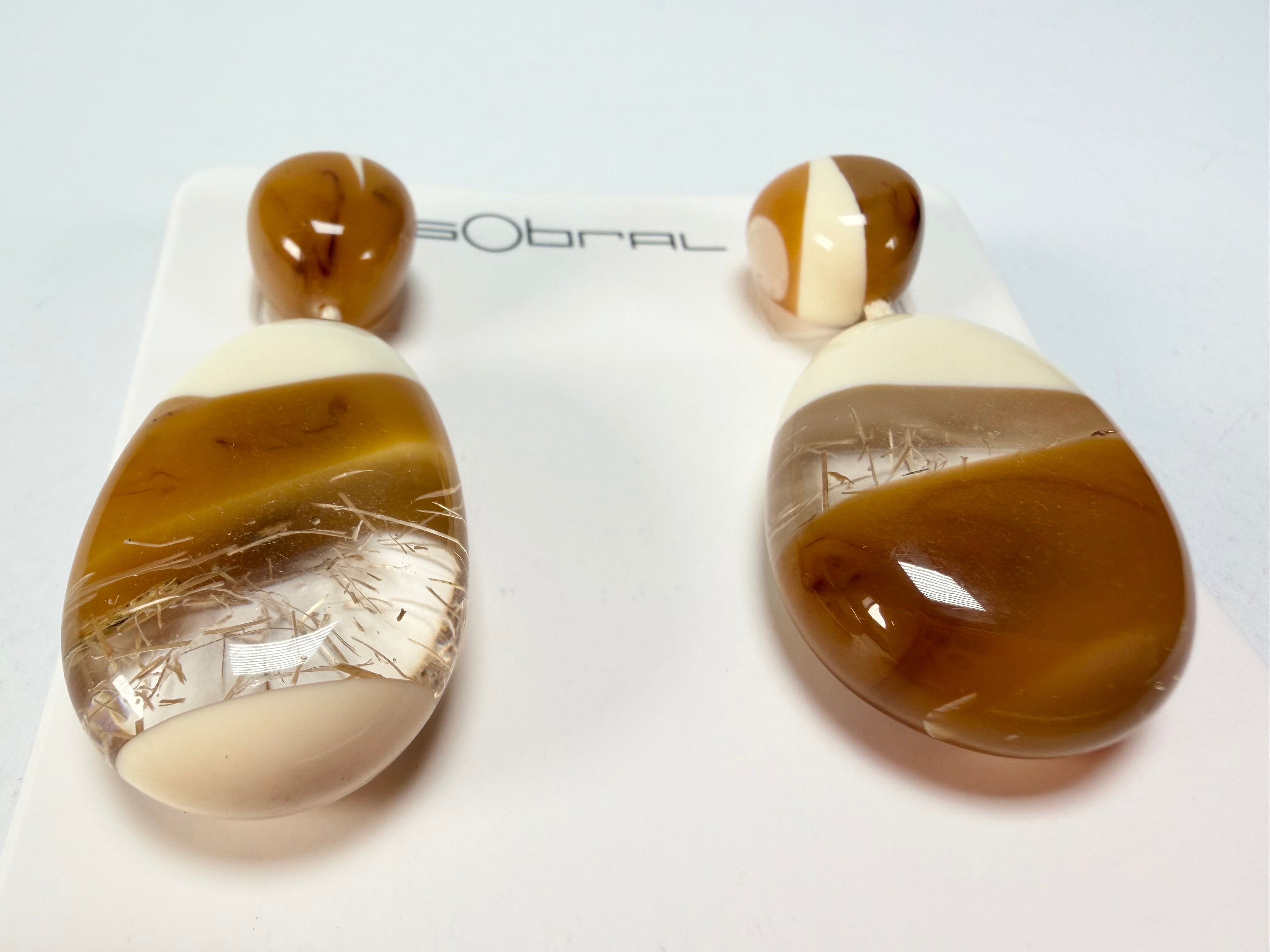 Sobral - Memphis "Petrolina" Resin Earrings ( 005498 )