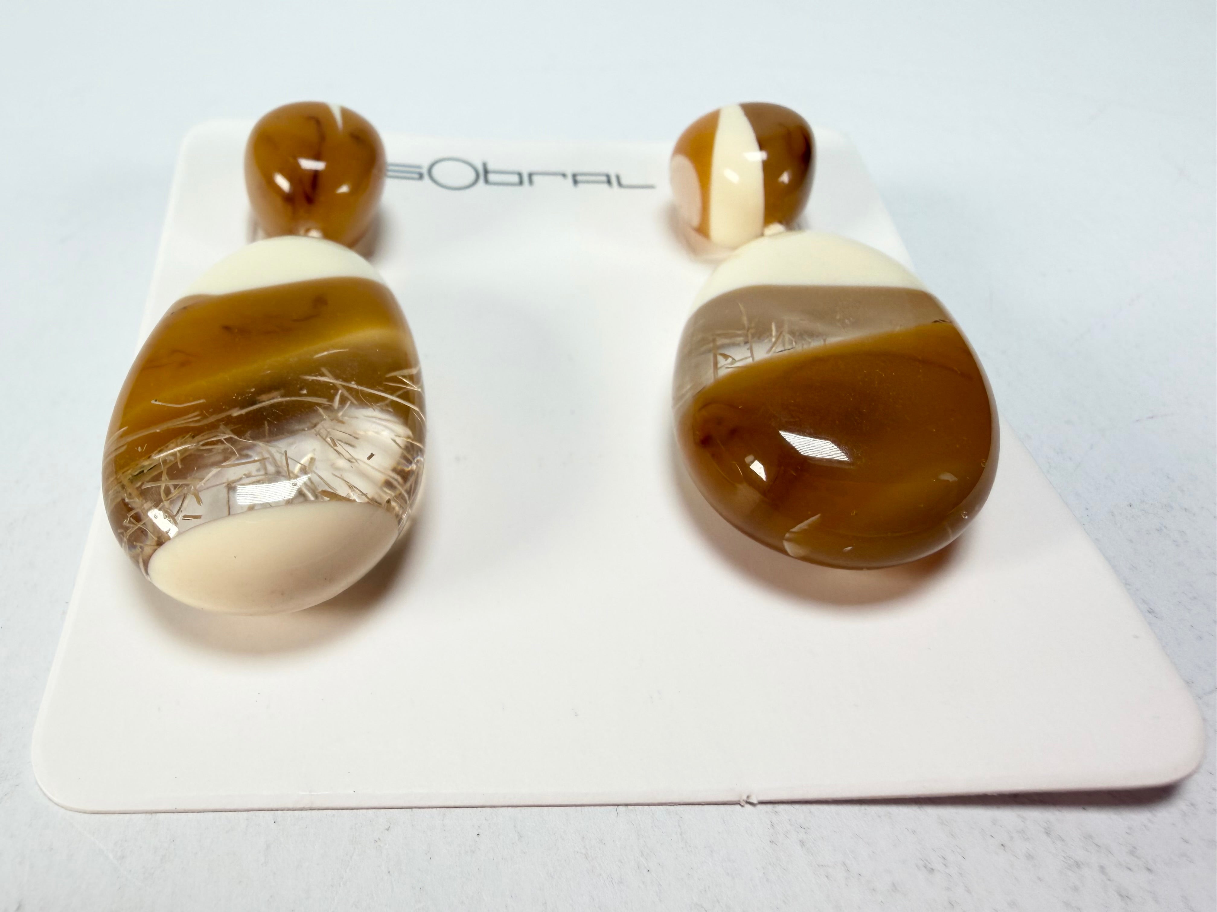Sobral - Memphis "Petrolina" Resin Earrings ( 005498 )
