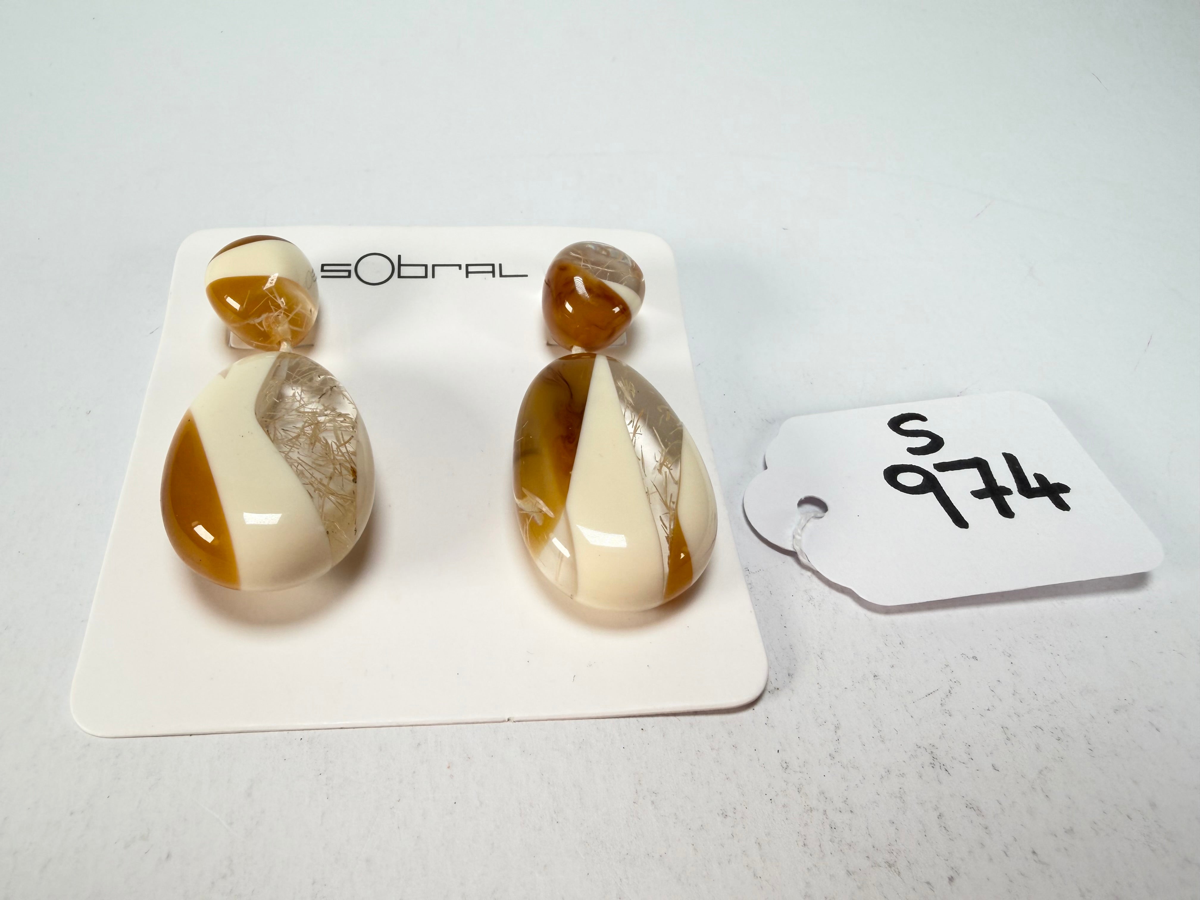 Sobral - Memphis "Petrolina" Resin Earrings ( 005498 )