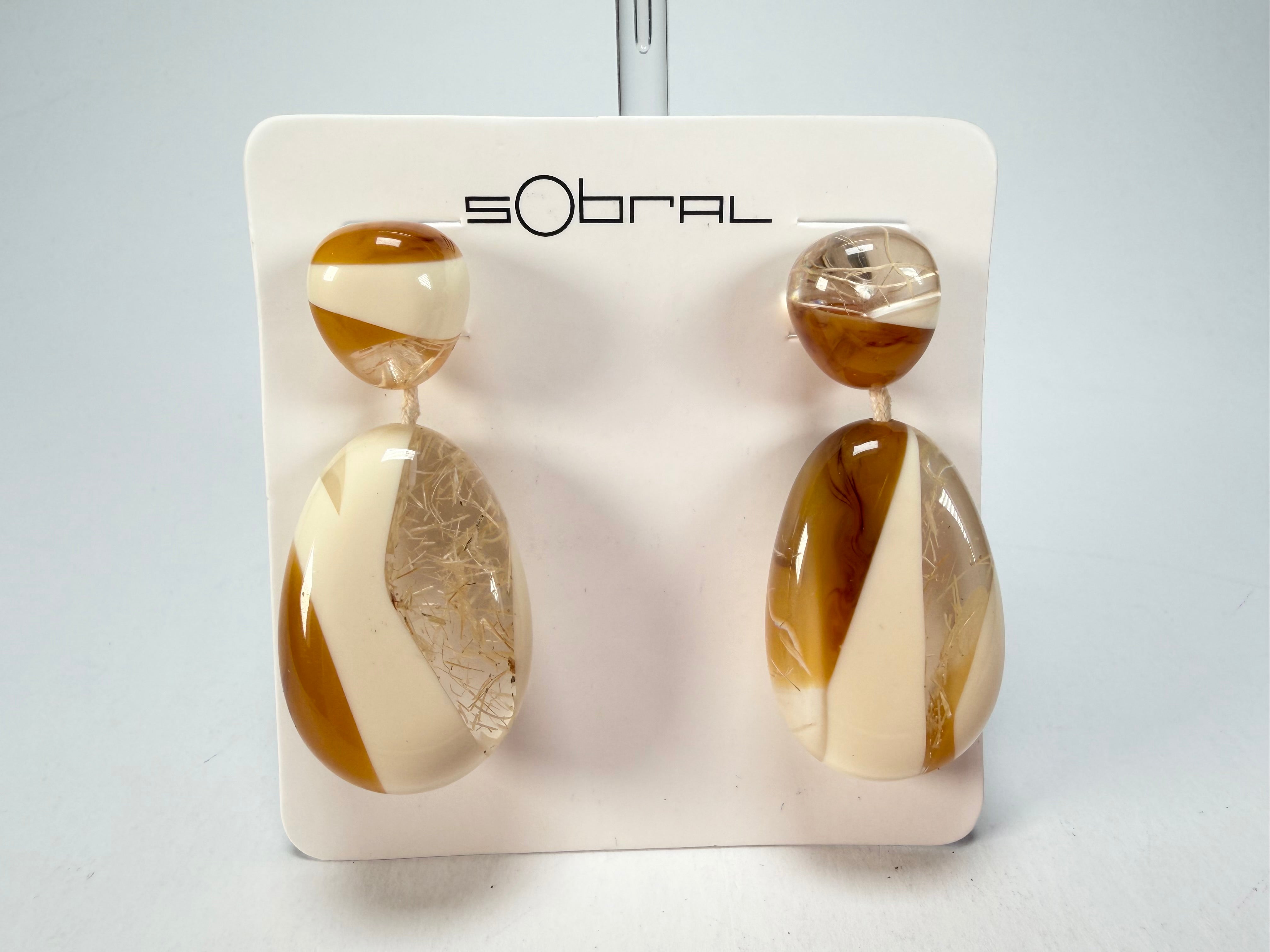 Sobral - Memphis "Petrolina" Resin Earrings ( 005498 )