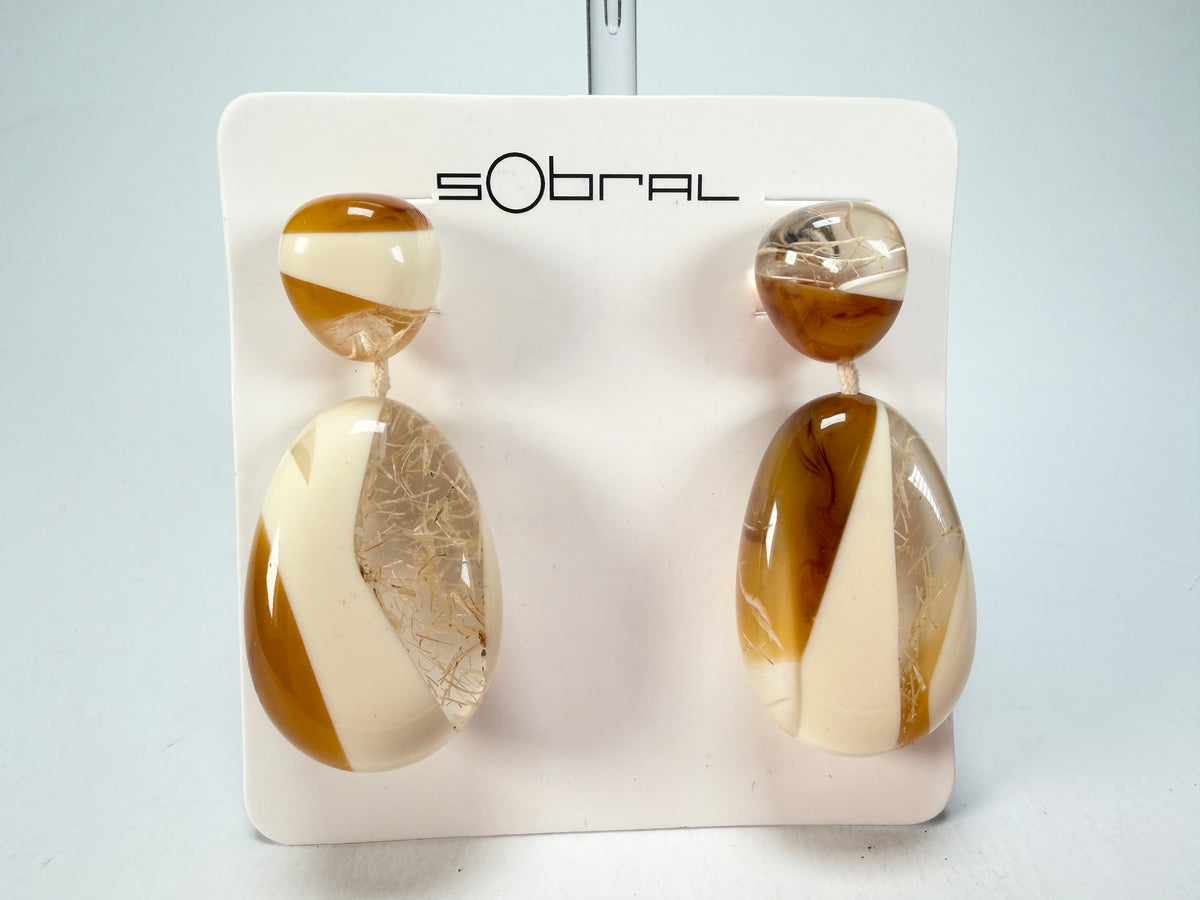 Sobral - Memphis "Petrolina" Resin Earrings ( 005498 )