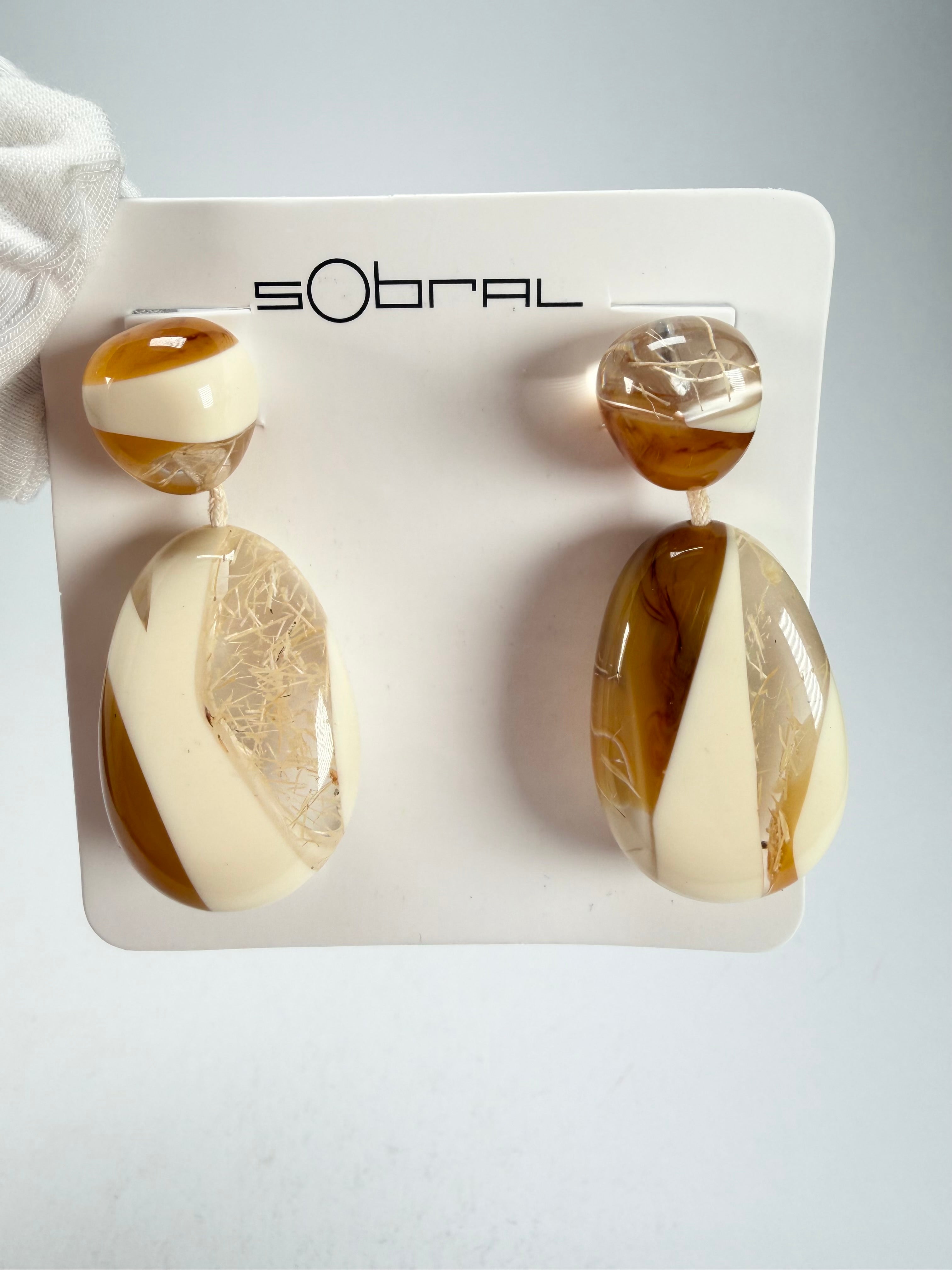 Sobral - Memphis "Petrolina" Resin Earrings ( 005498 )