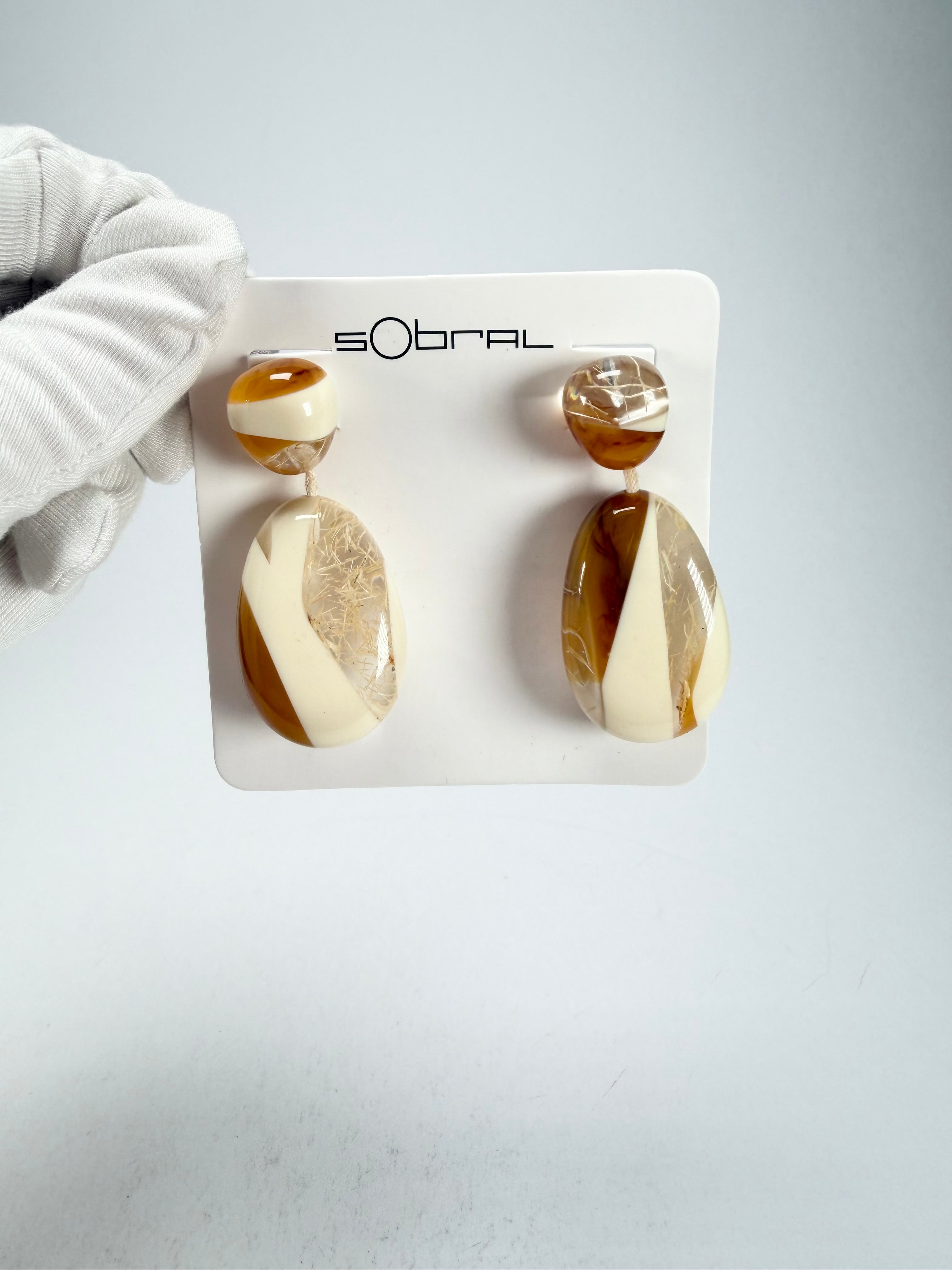Sobral - Memphis "Petrolina" Resin Earrings ( 005498 )