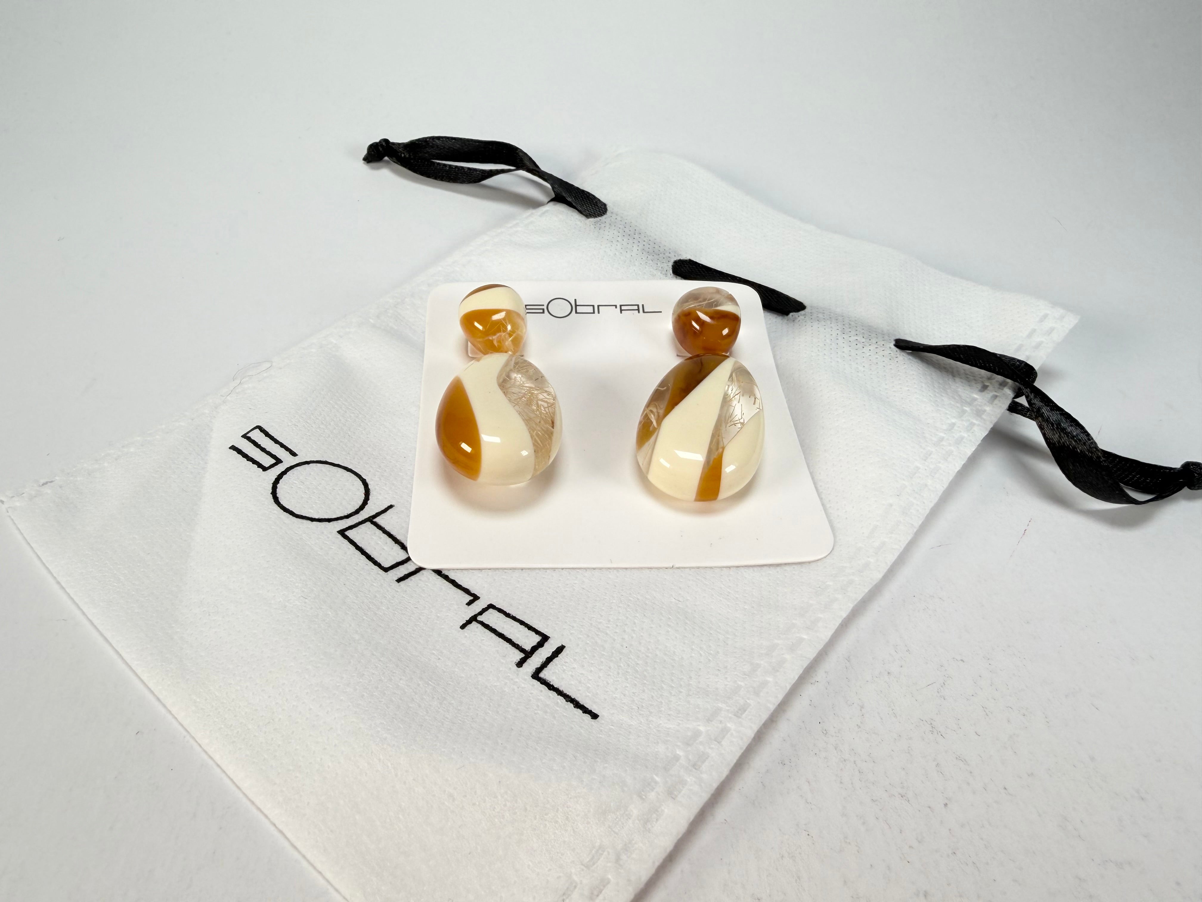 Sobral - Memphis "Petrolina" Resin Earrings ( 005498 )
