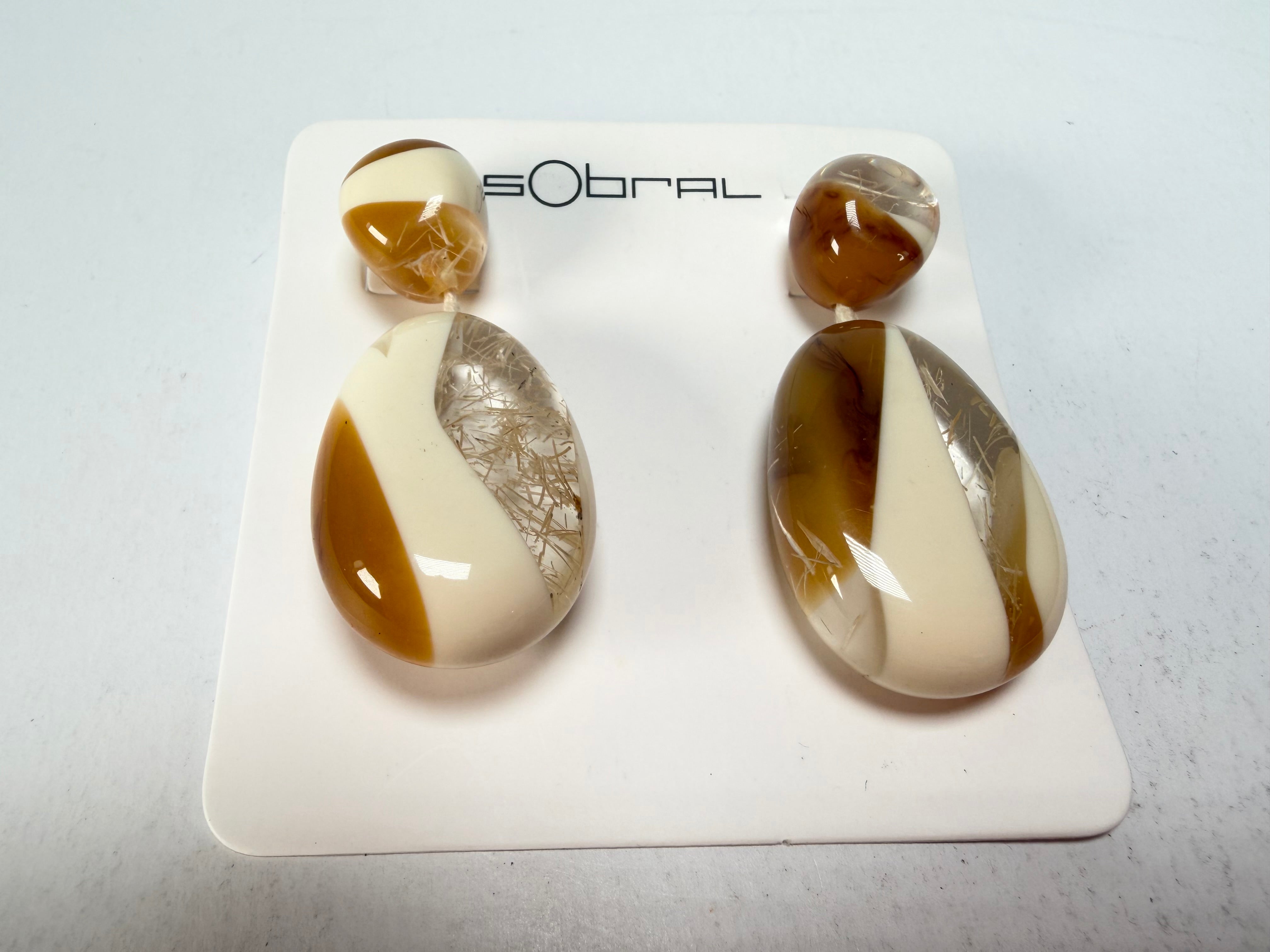 Sobral - Memphis "Petrolina" Resin Earrings ( 005498 )