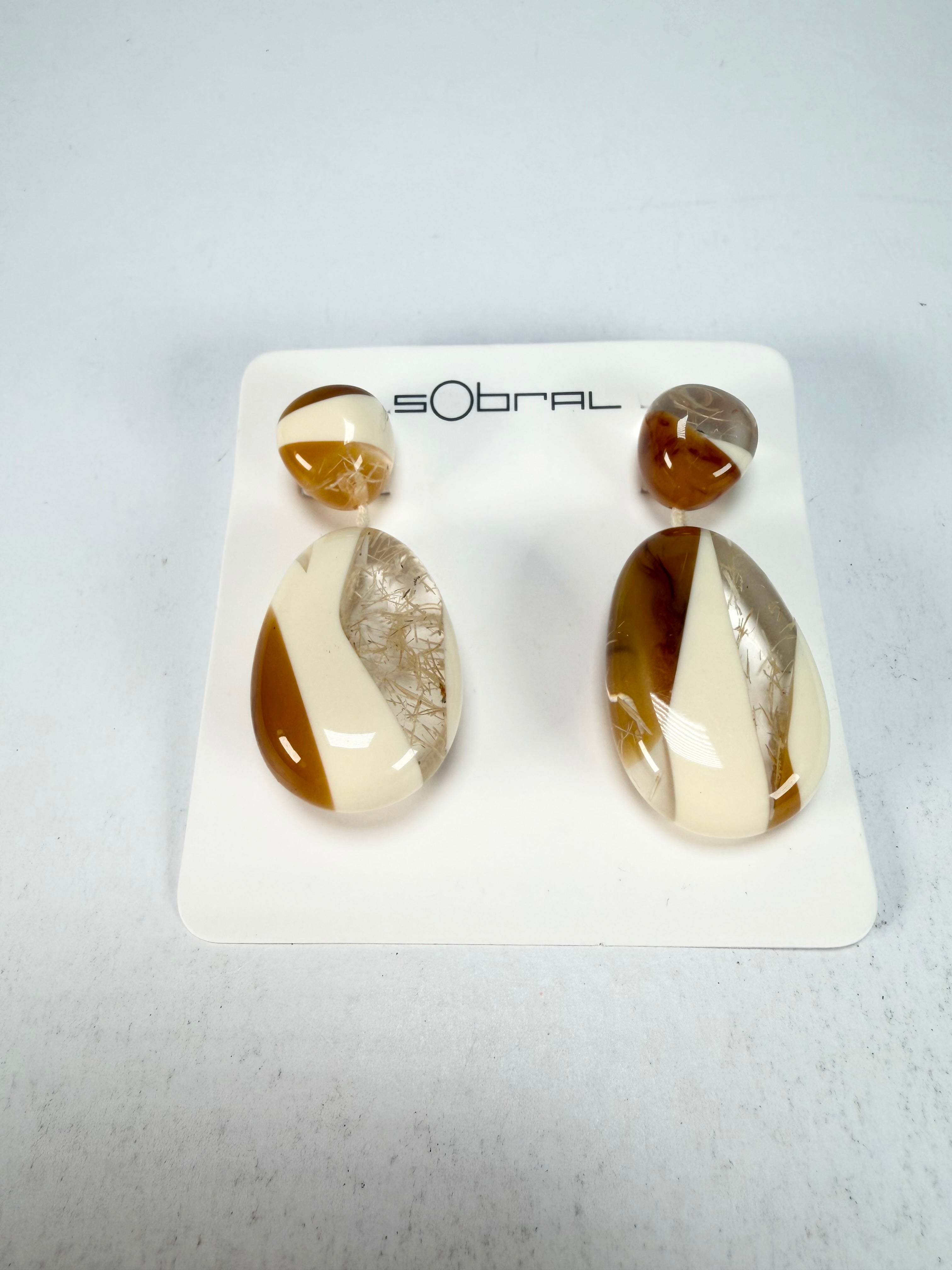 Sobral - Memphis "Petrolina" Resin Earrings ( 005498 )