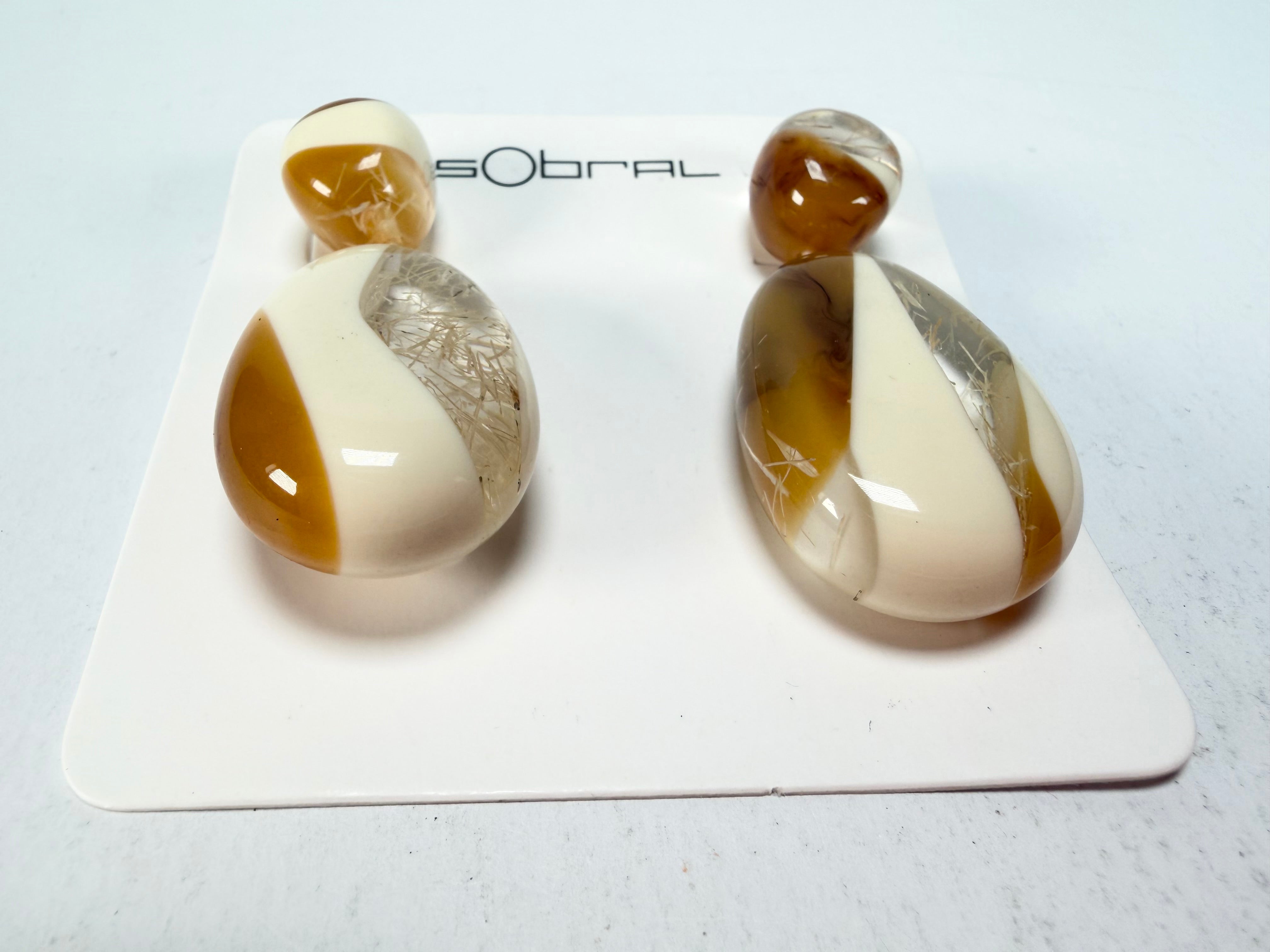 Sobral - Memphis "Petrolina" Resin Earrings ( 005498 )