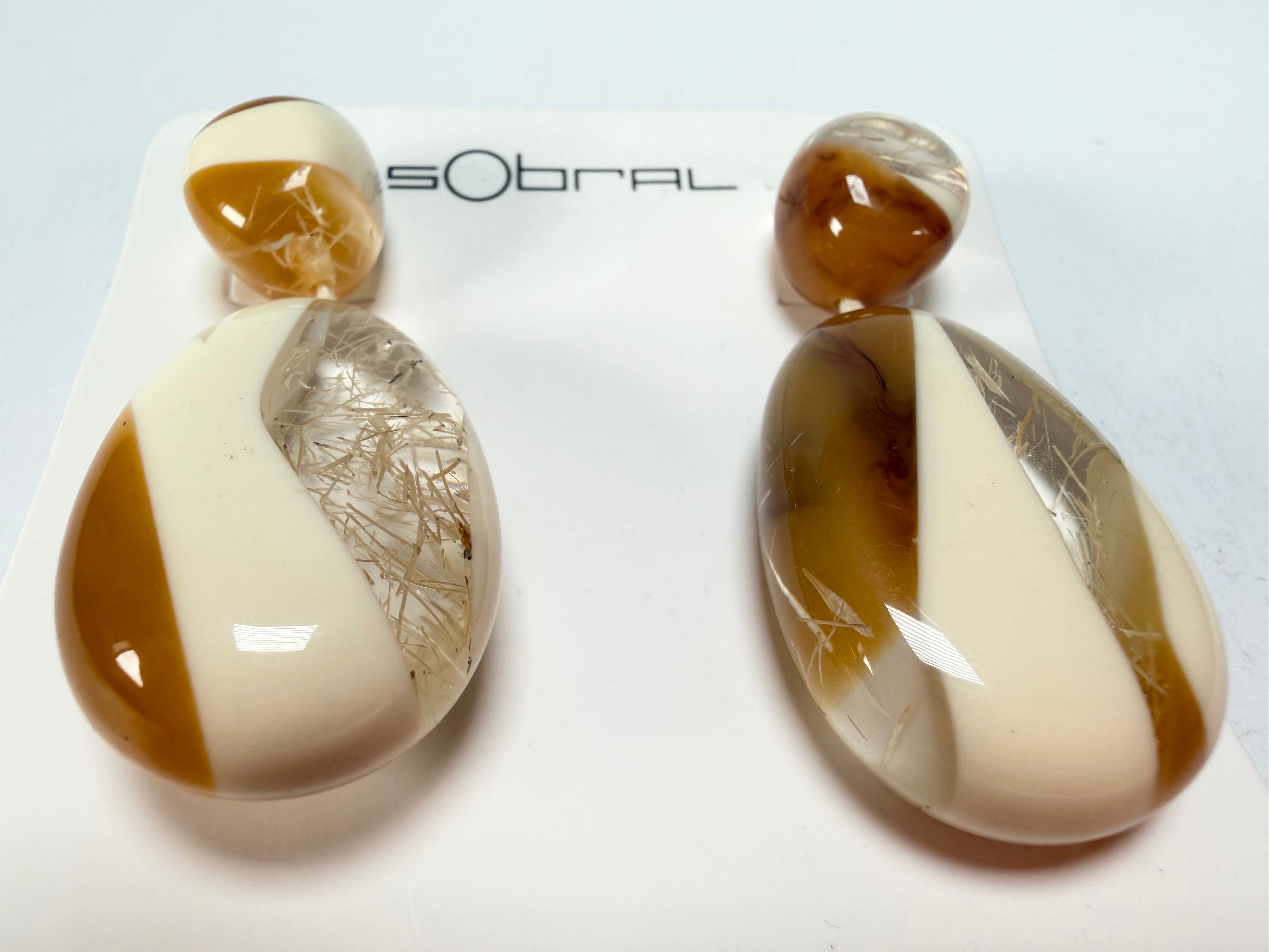 Sobral - Memphis "Petrolina" Resin Earrings ( 005498 )