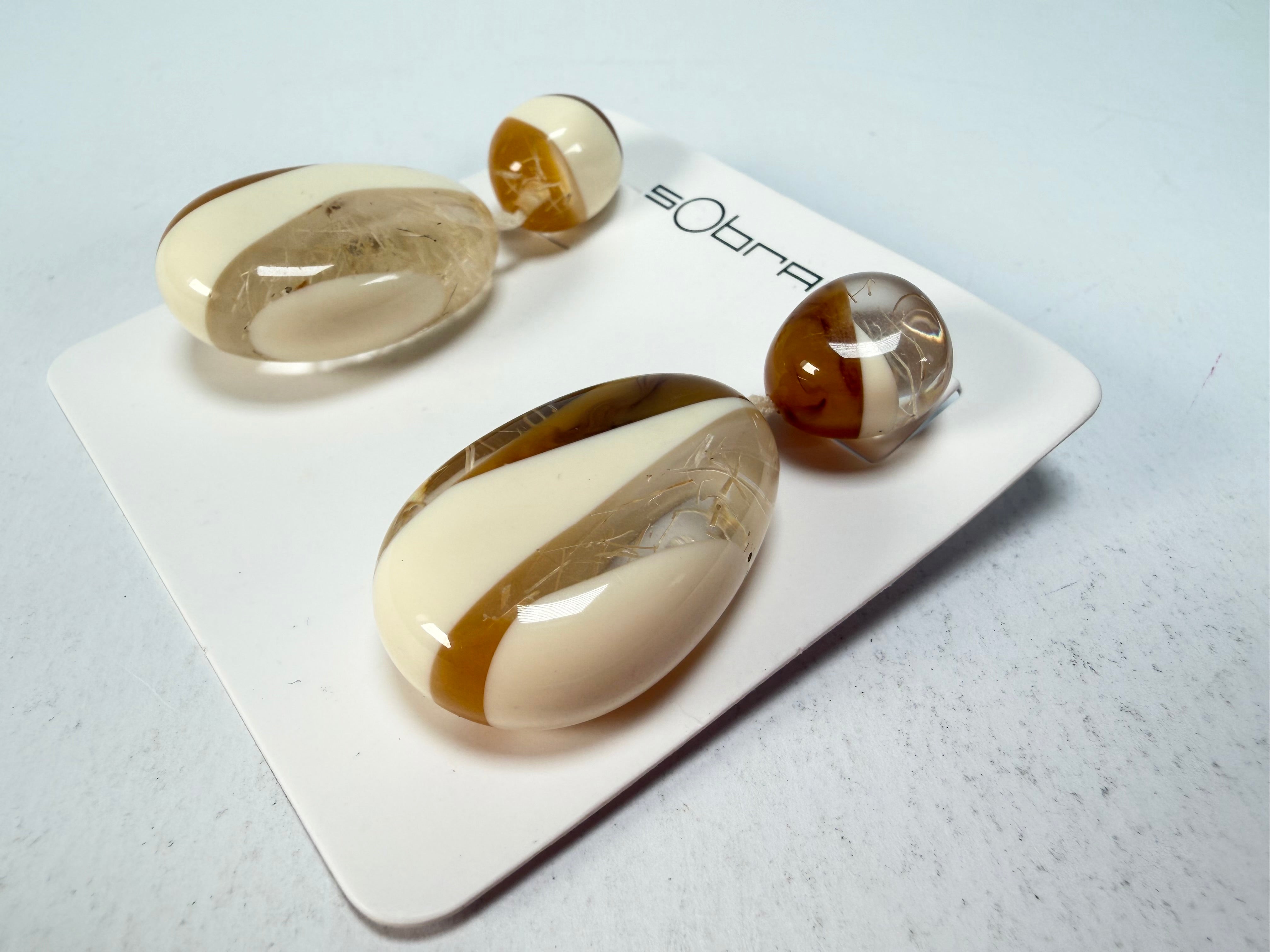 Sobral - Memphis "Petrolina" Resin Earrings ( 005498 )
