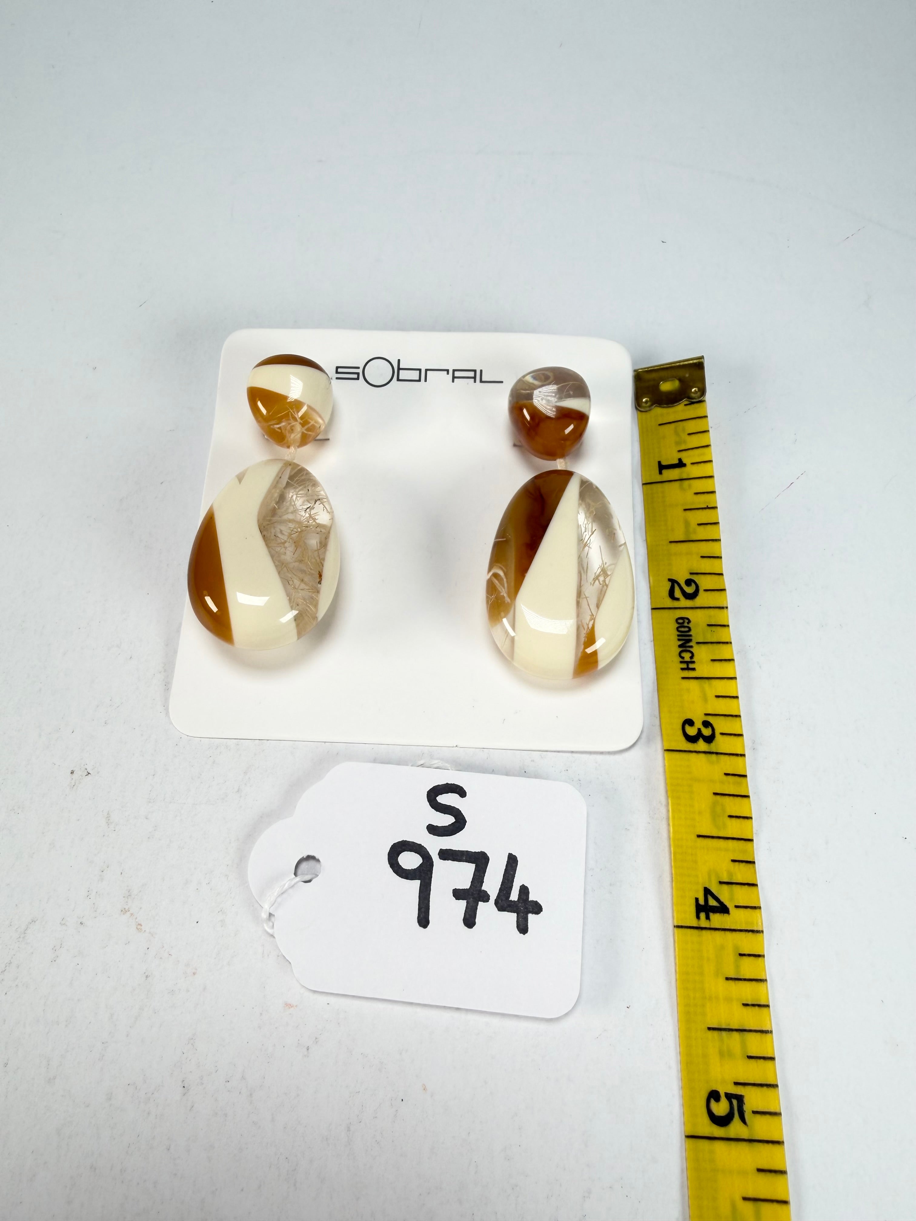 Sobral - Memphis "Petrolina" Resin Earrings ( 005498 )