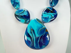Sobral - Noite Estrelada "Bleu" Resin Necklace ( 005546 )