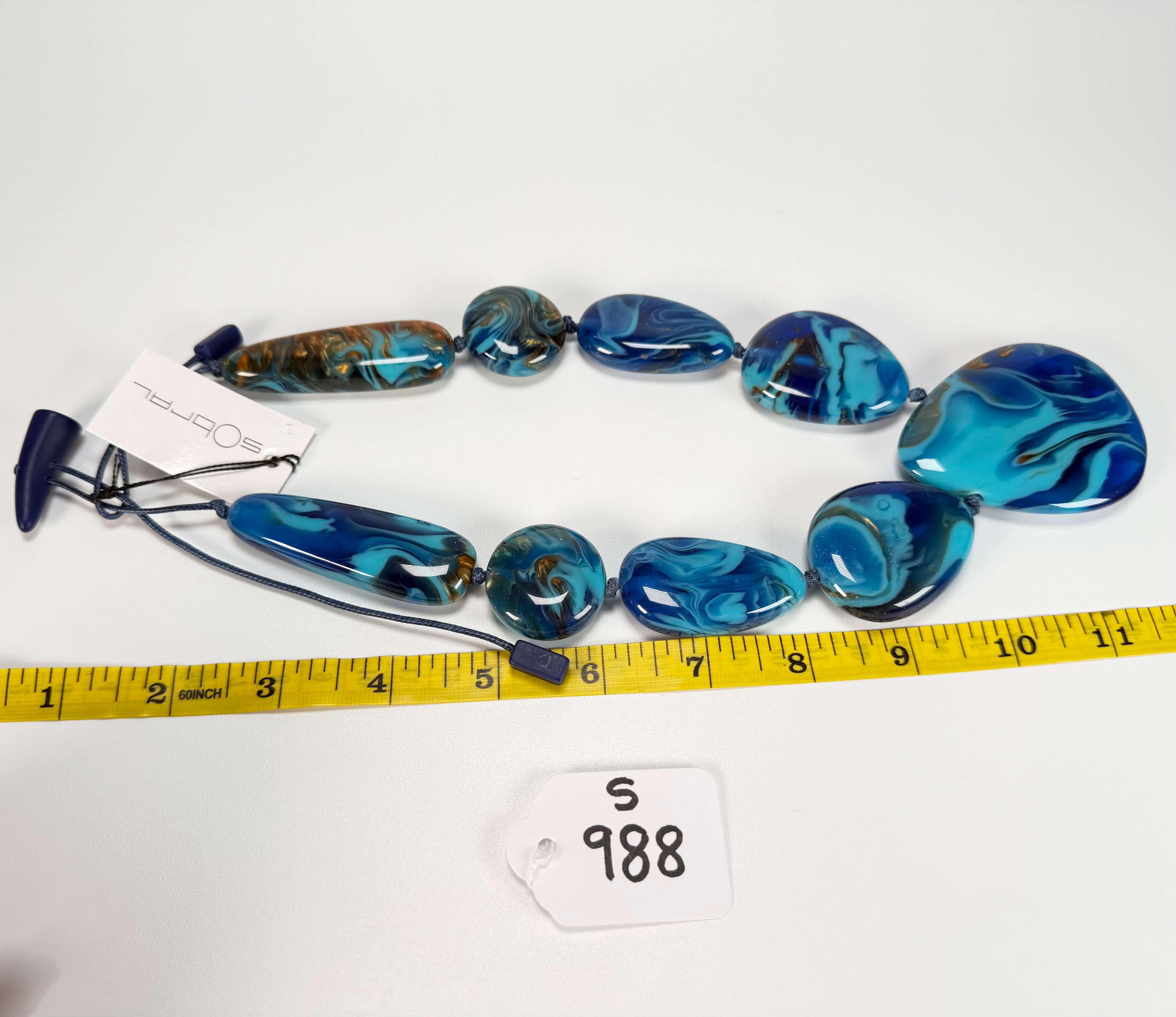 Sobral - Noite Estrelada "Bleu" Resin Necklace ( 005546 )