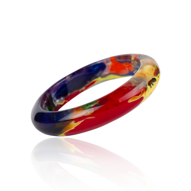 Sobral - Multi-Colour "PB14 Pollock" Resin Solid Bangle ( 001151 )