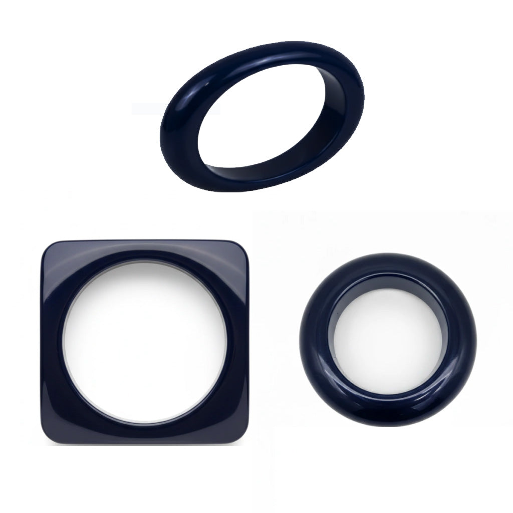 Sobral - Studio "Stacker " 3 Black Resin Solid Bangle Set ( 005161 )