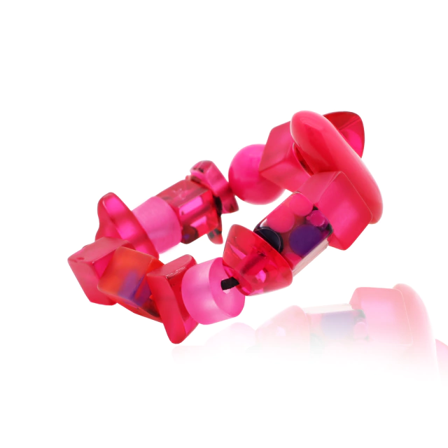 Sobral - Indiana "Cereja" Pink Elasticated Resin Bracelet ( 000210 )