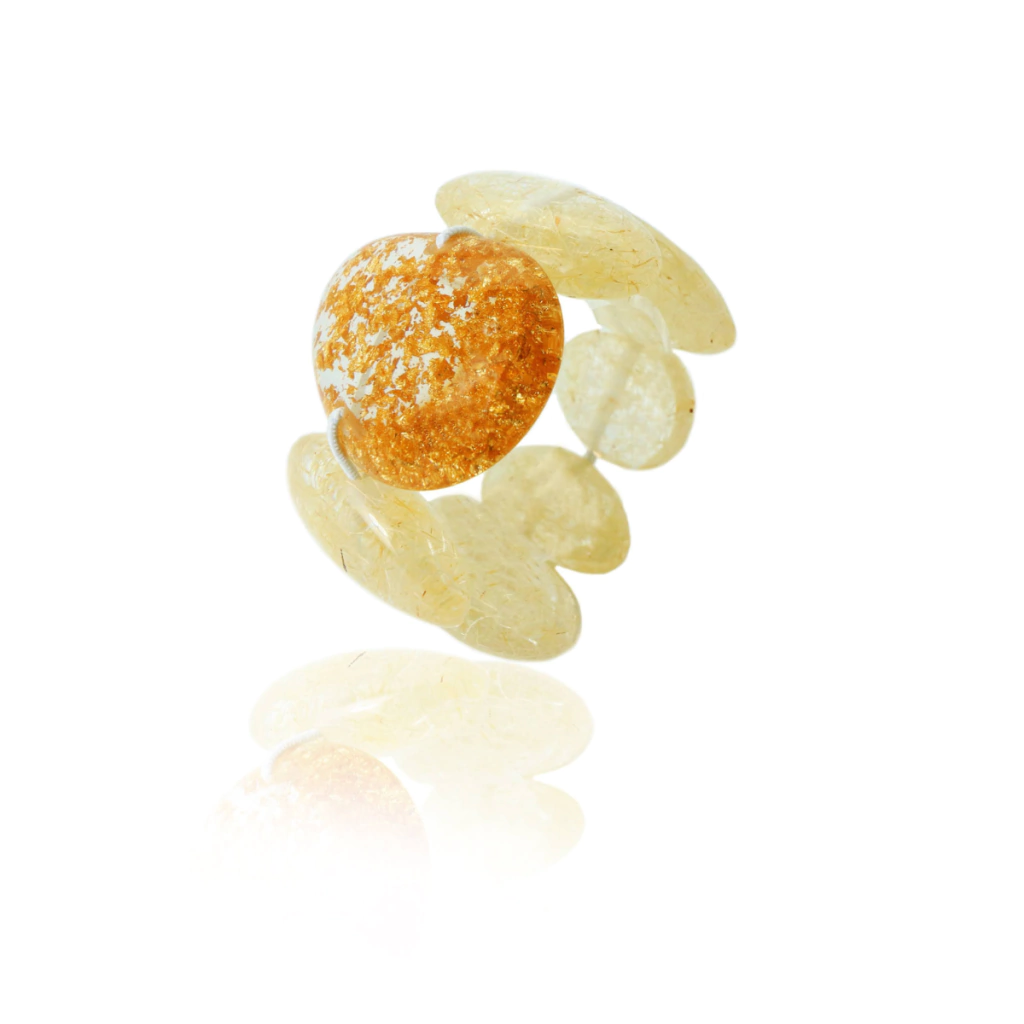 Sobral - Sisal x Metalique "Inspiração" Elasticated Resin Bracelet ( 003595 )